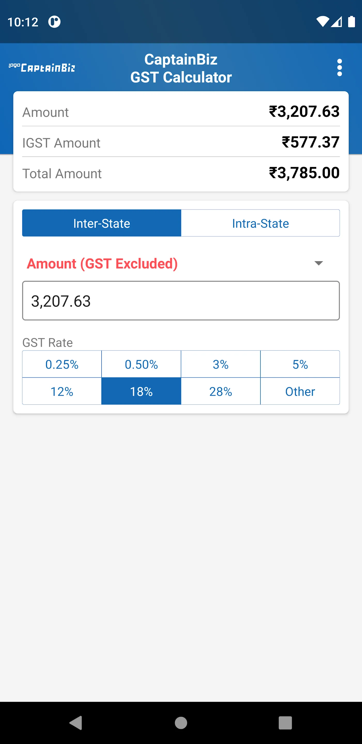 CaptainBiz GST Calculator | Indus Appstore | Screenshot