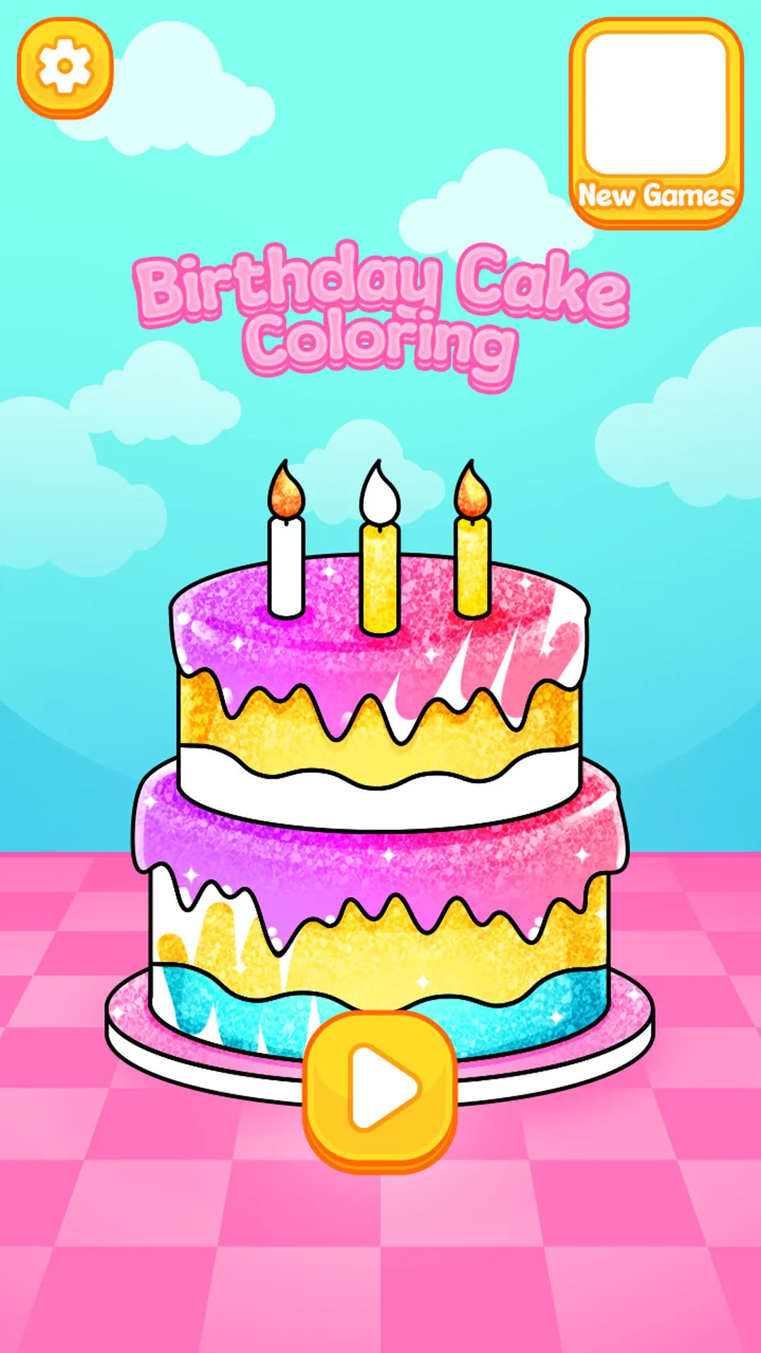 Glitter Birthday Cake Coloring | Indus Appstore | Screenshot