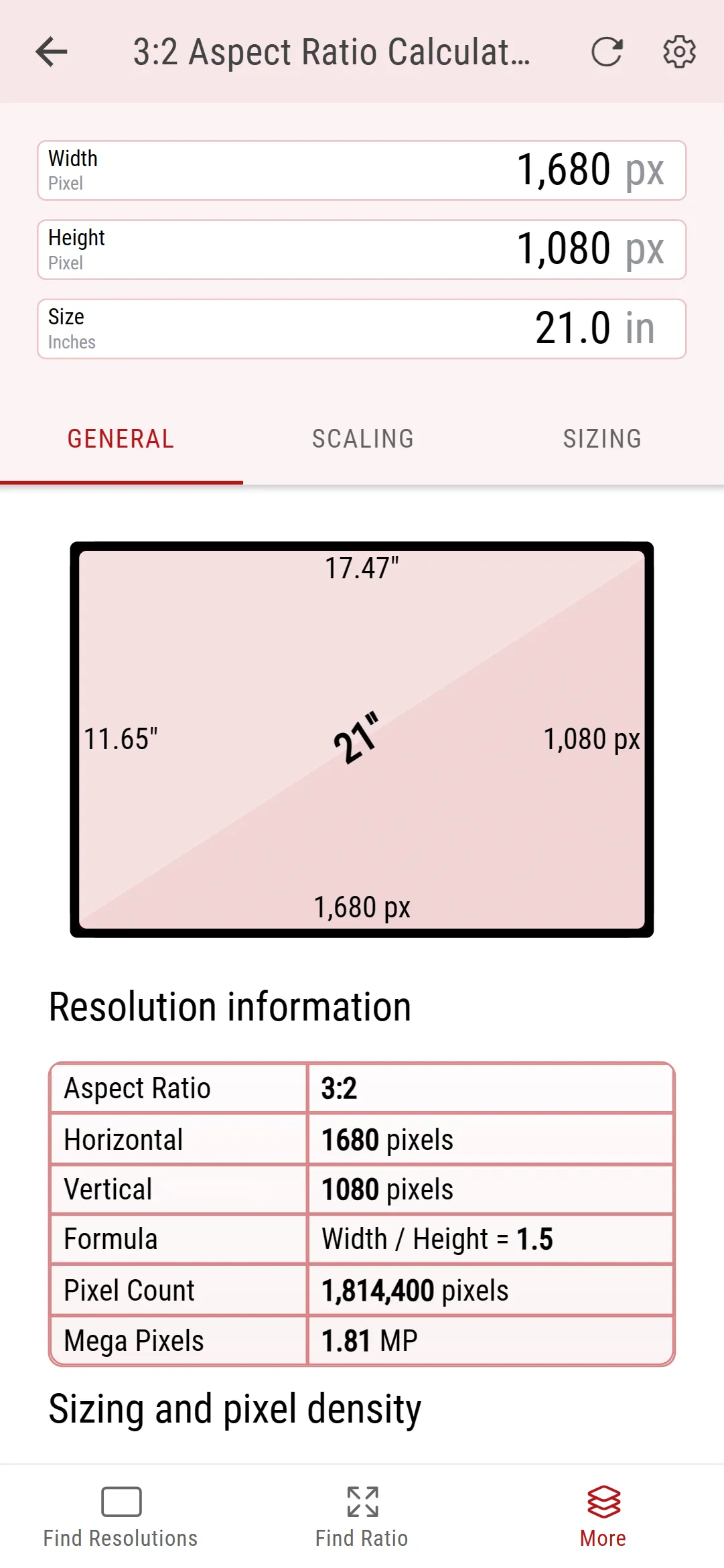 Aspect Ratio Calculator | Indus Appstore | Screenshot