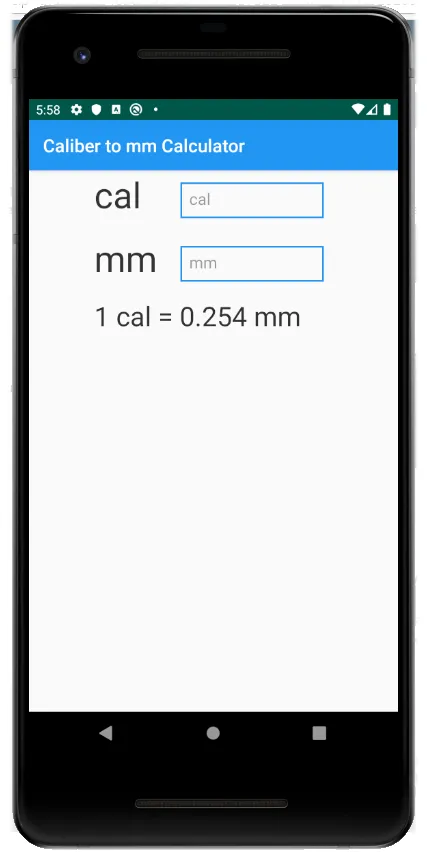 Caliber to mm Calculator | Indus Appstore | Screenshot