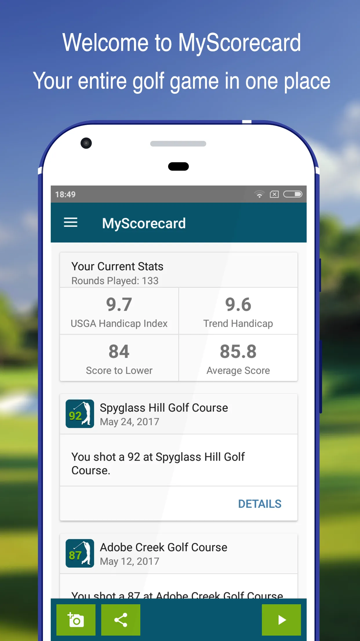 MyScorecard Golf Score Tracker | Indus Appstore | Screenshot