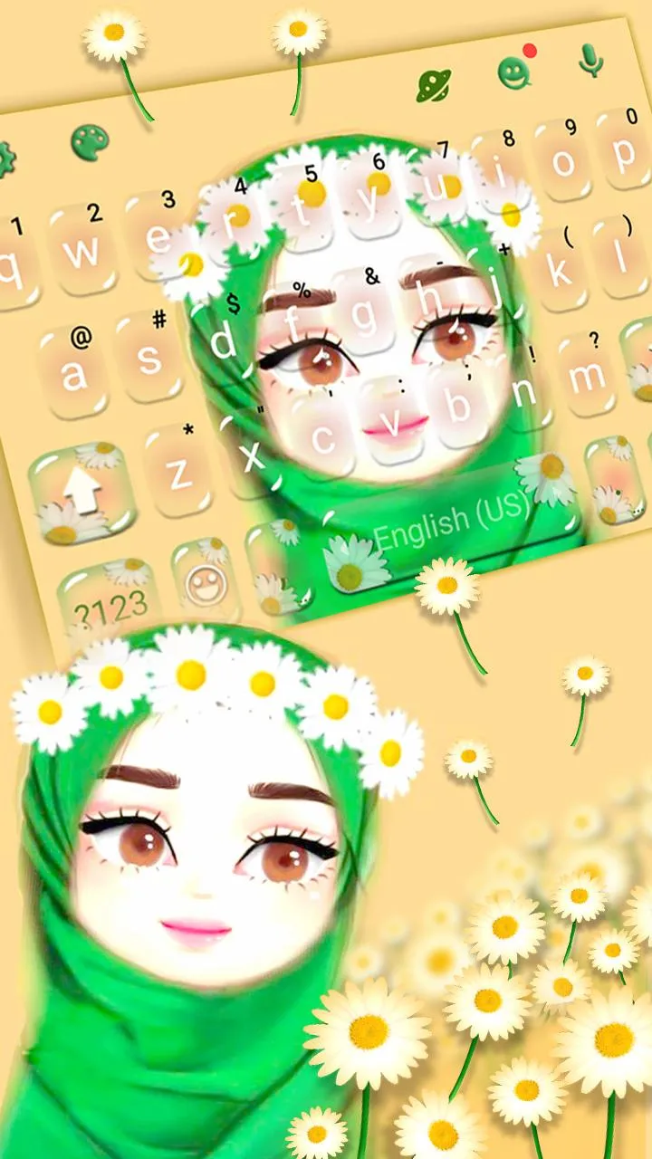 Muslim Flower Girl Keyboard Th | Indus Appstore | Screenshot