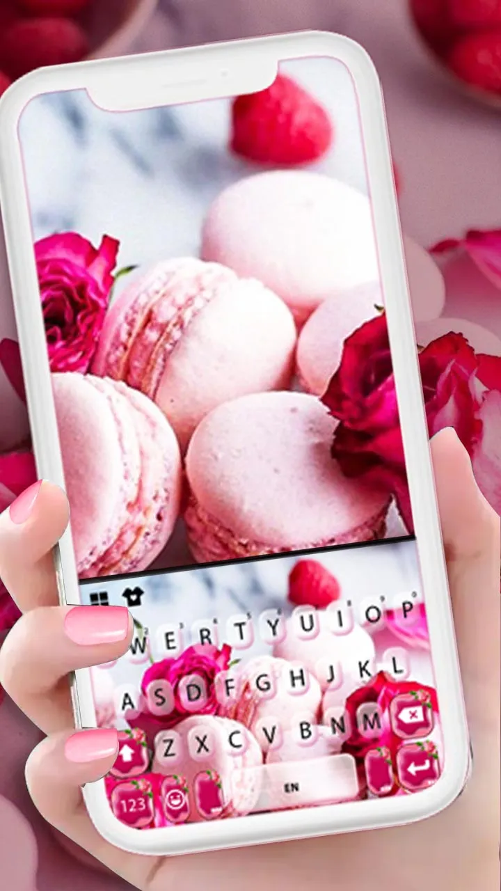 Rose Pink Macaroon Keyboard Ba | Indus Appstore | Screenshot