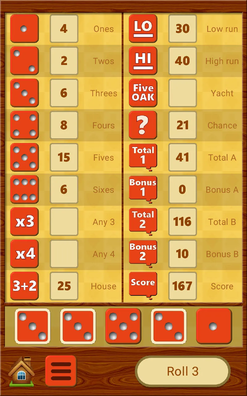 FiveOAK, yatzy dice game. | Indus Appstore | Screenshot