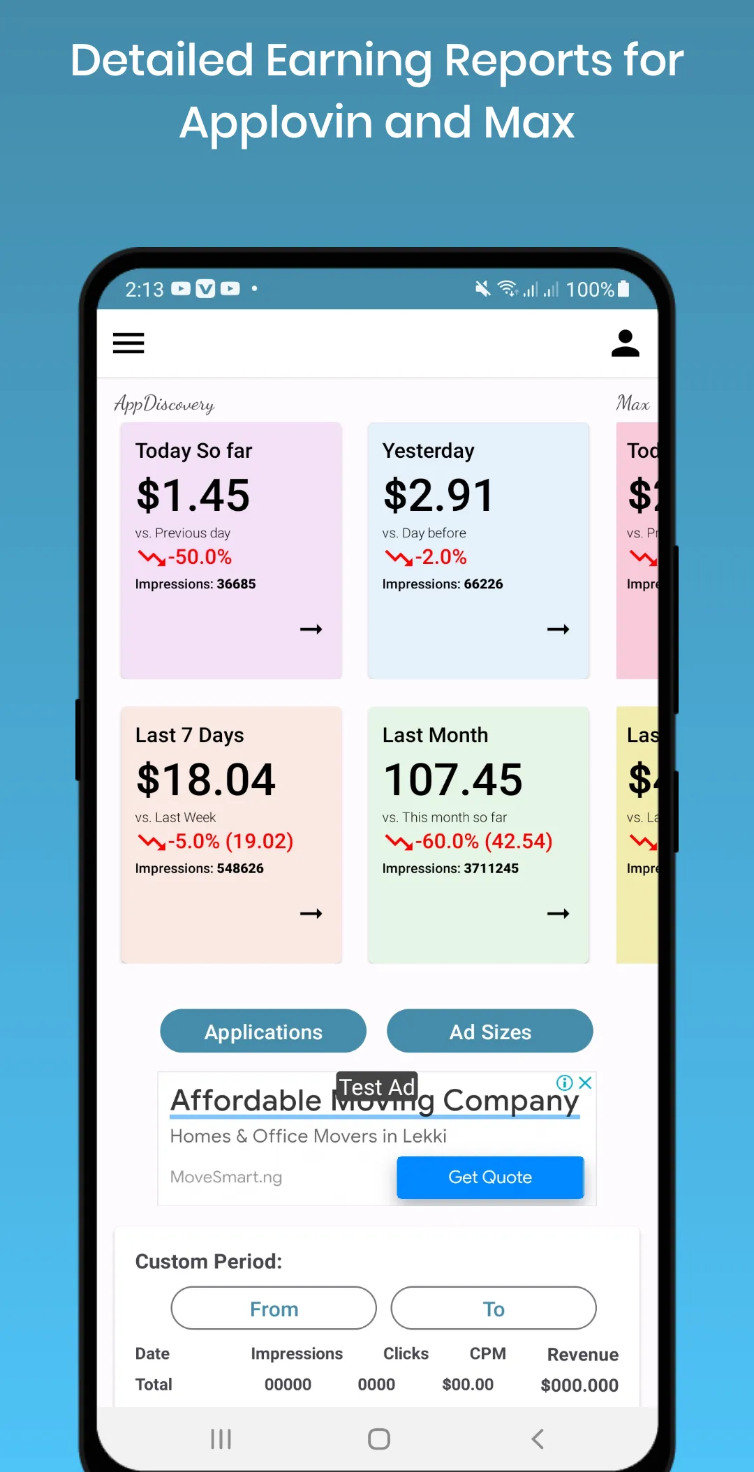 Earnings for Applovin & Max | Indus Appstore | Screenshot