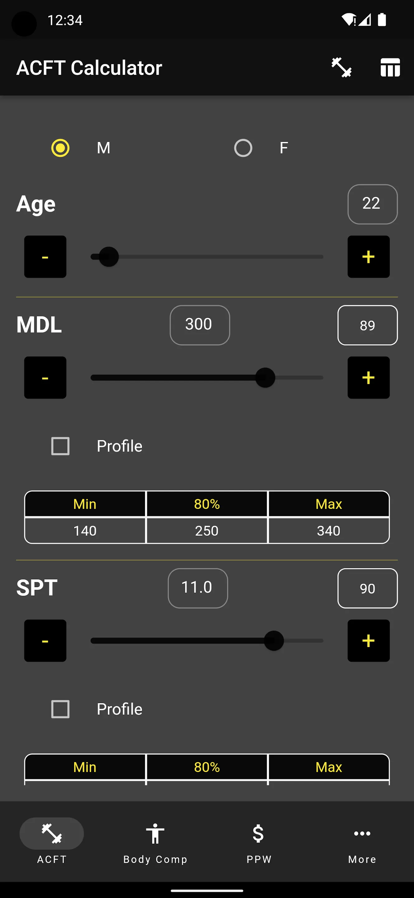 Army Fitness Calculator | Indus Appstore | Screenshot