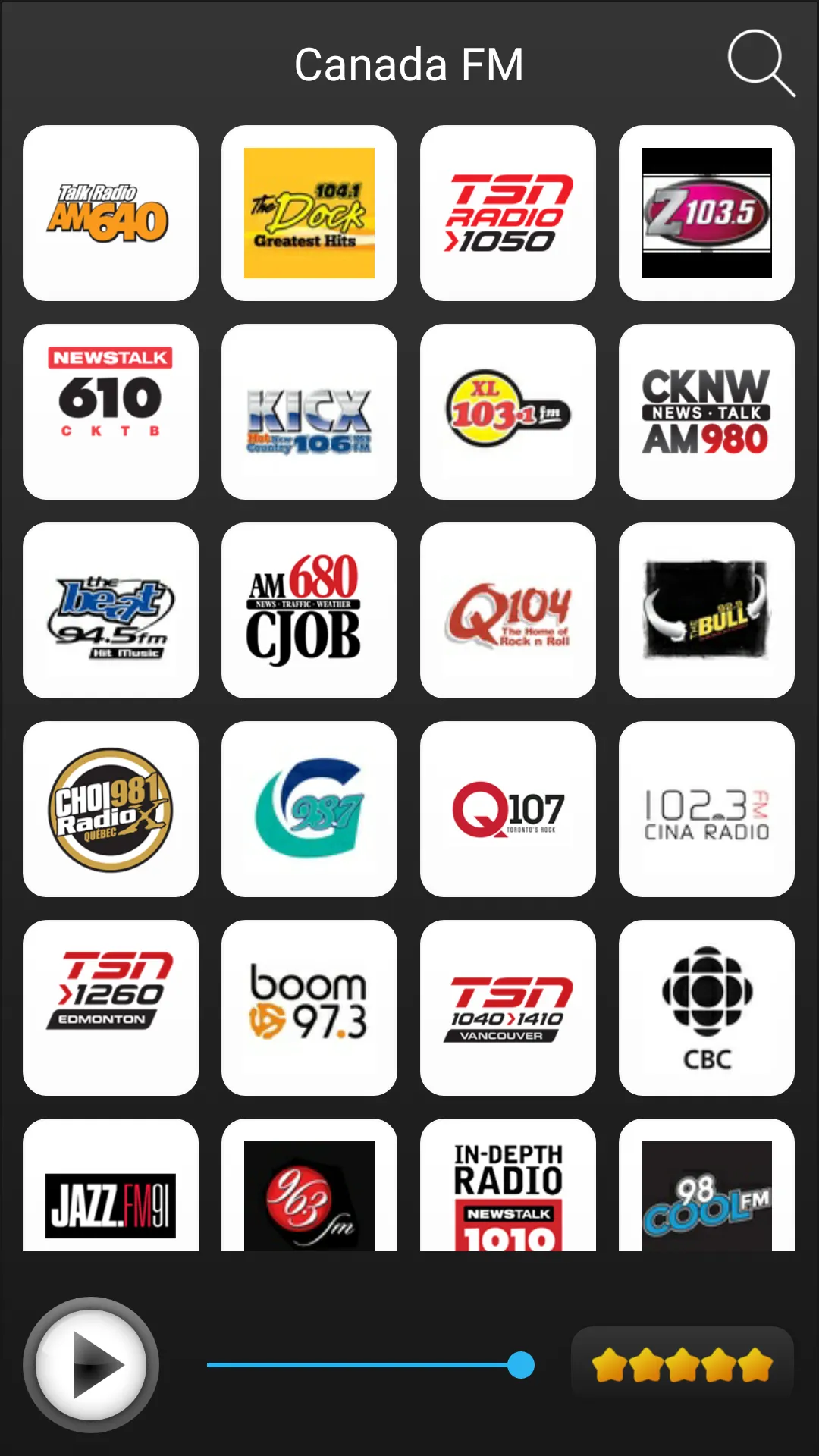 Canada Radio FM AM Music | Indus Appstore | Screenshot