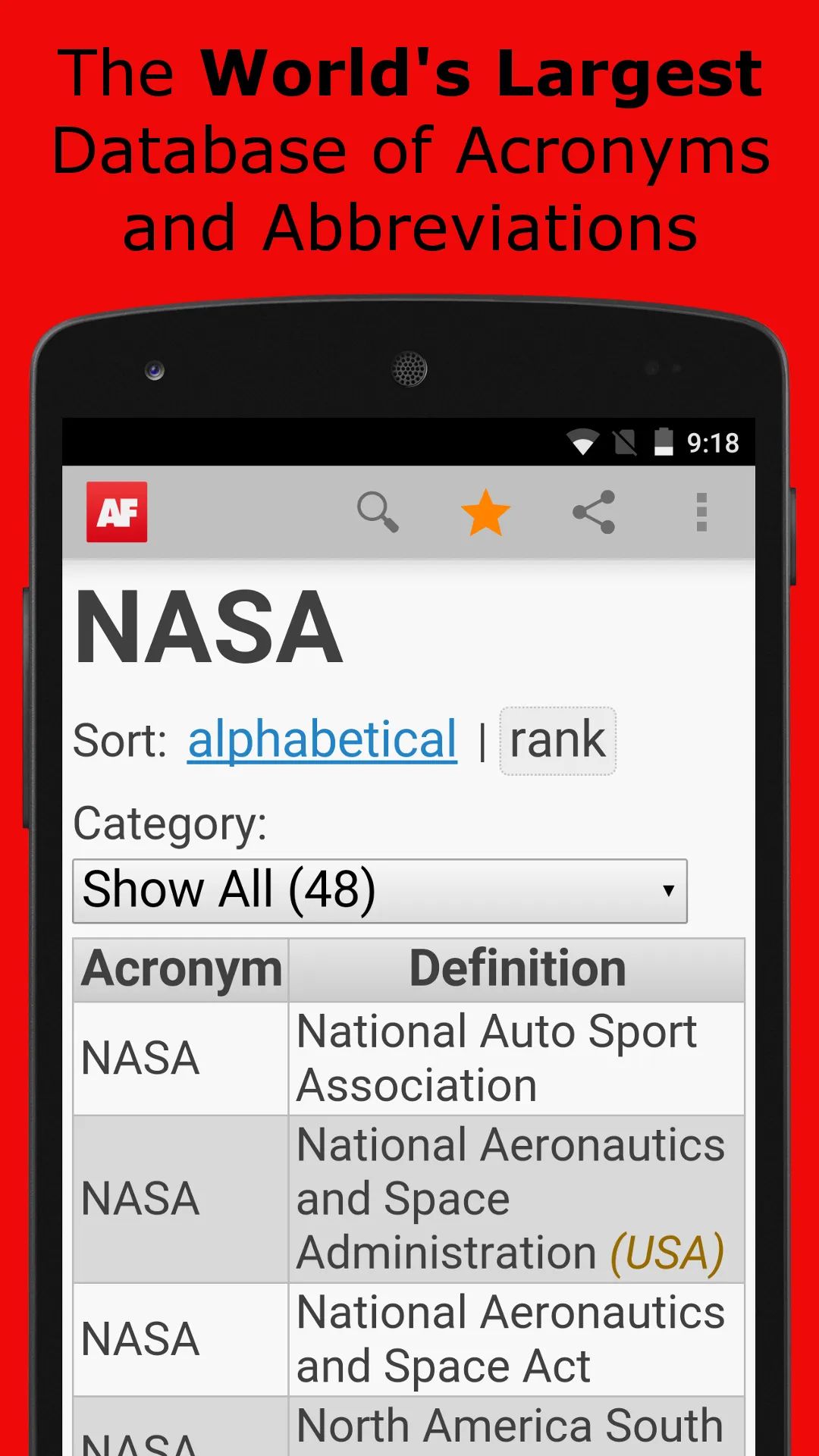 Acronym Finder | Indus Appstore | Screenshot