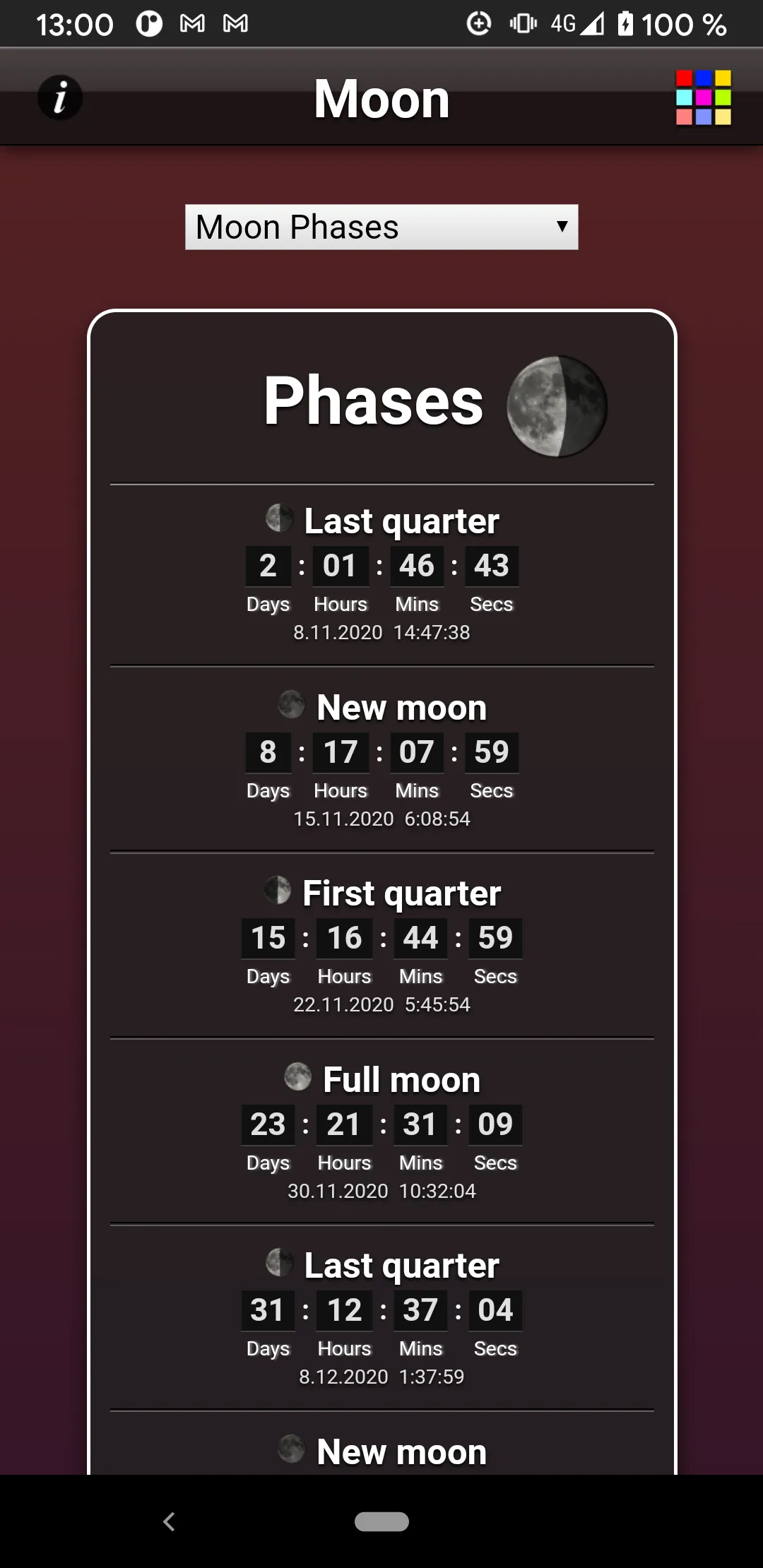 Moon Phases | Indus Appstore | Screenshot