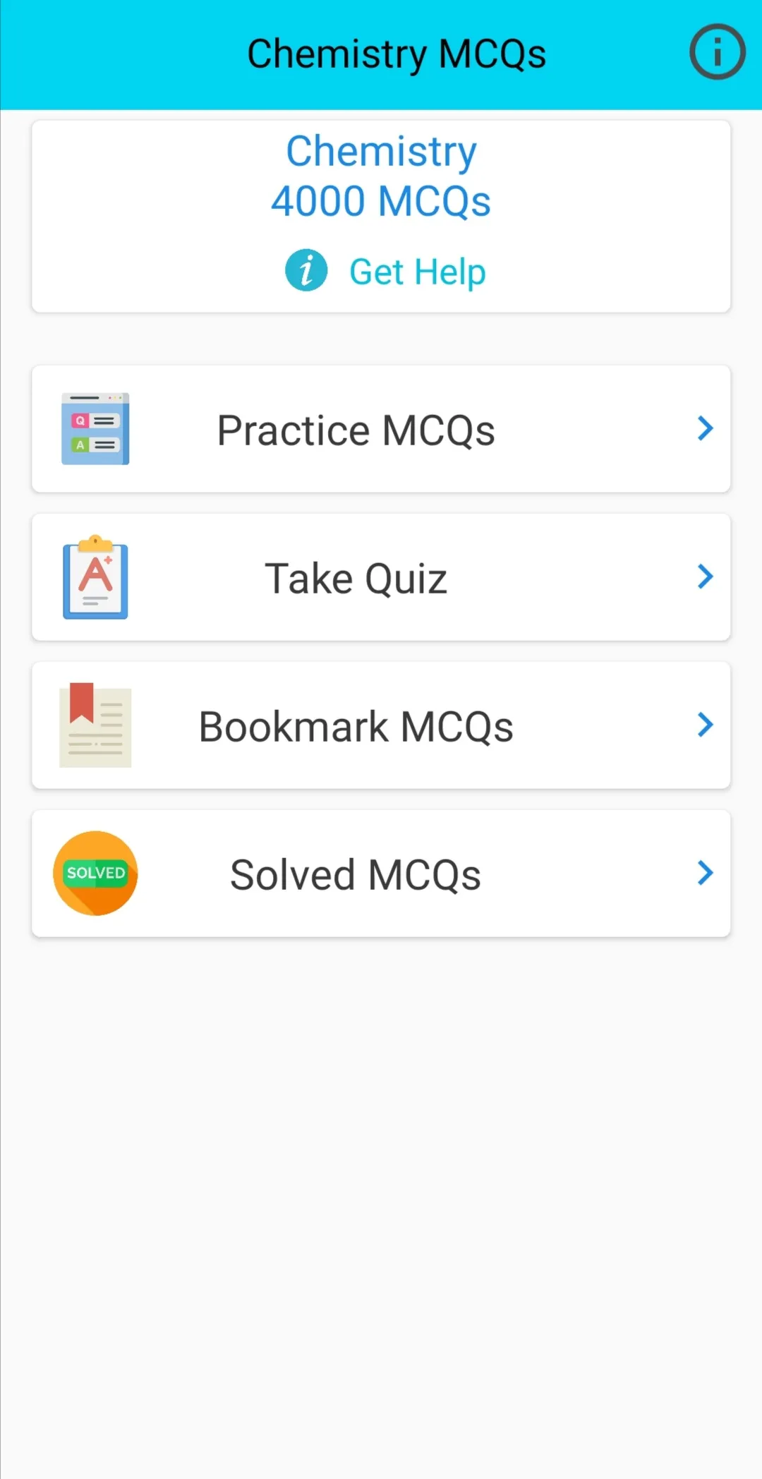 Chemistry Solved MCQs Test | Indus Appstore | Screenshot