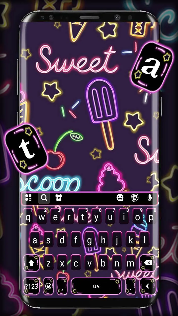 Neon Doodle Keyboard Theme | Indus Appstore | Screenshot