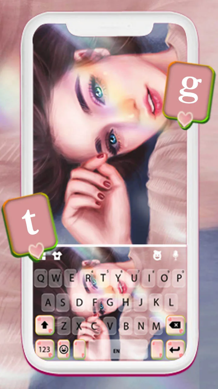 Beautiful Girl CGI Keyboard Ba | Indus Appstore | Screenshot