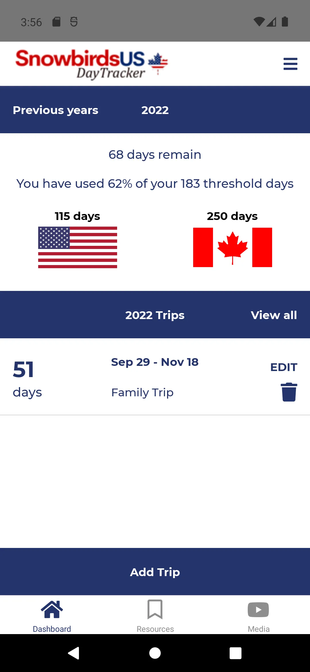 Snowbirds US Day Tracker | Indus Appstore | Screenshot