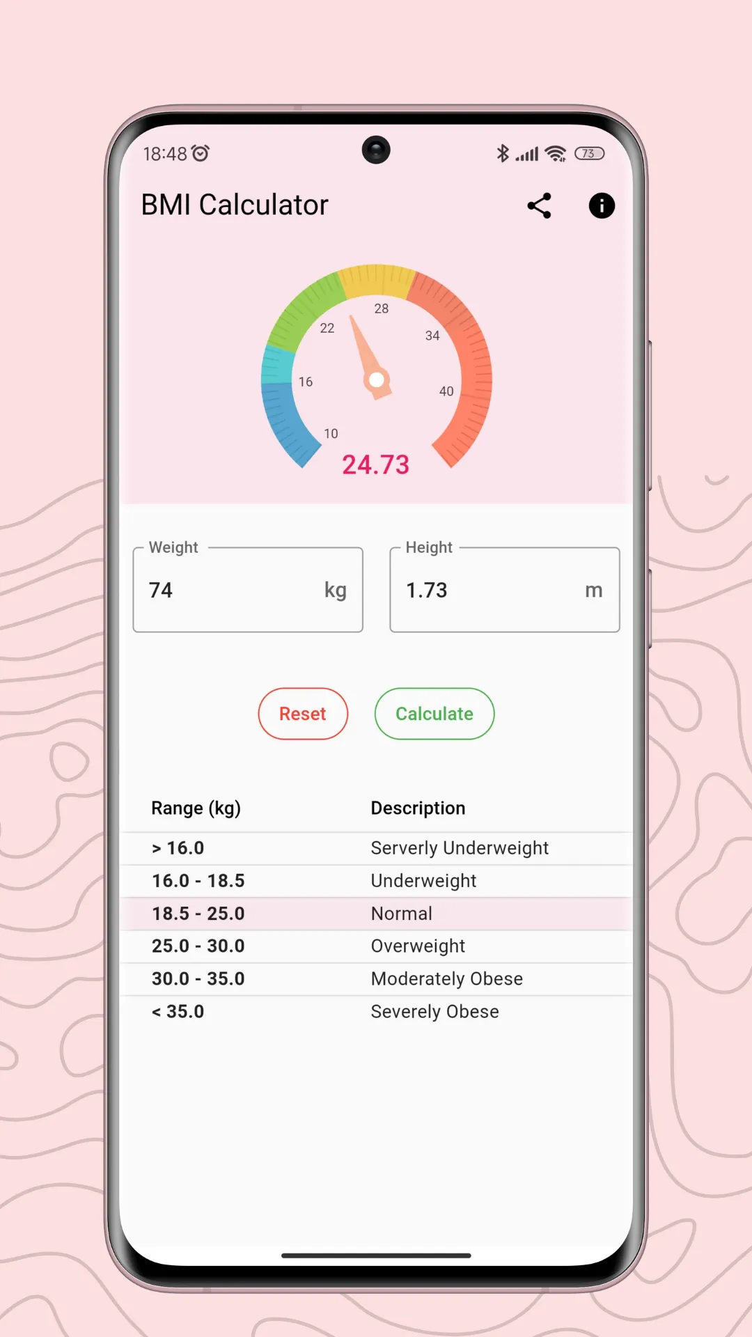 BMI Calculator Lite | Indus Appstore | Screenshot