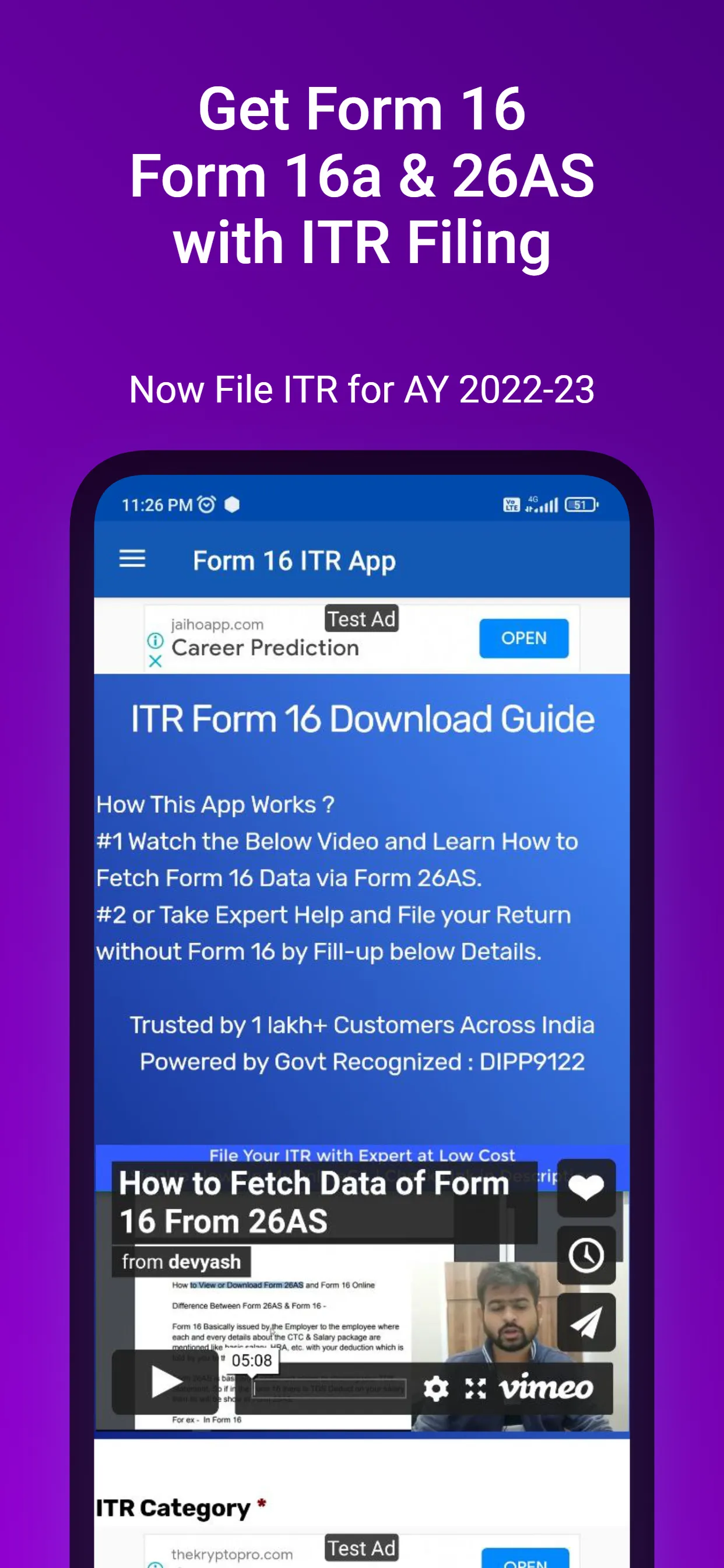 Income Tax Form 16 ITR Filing | Indus Appstore | Screenshot