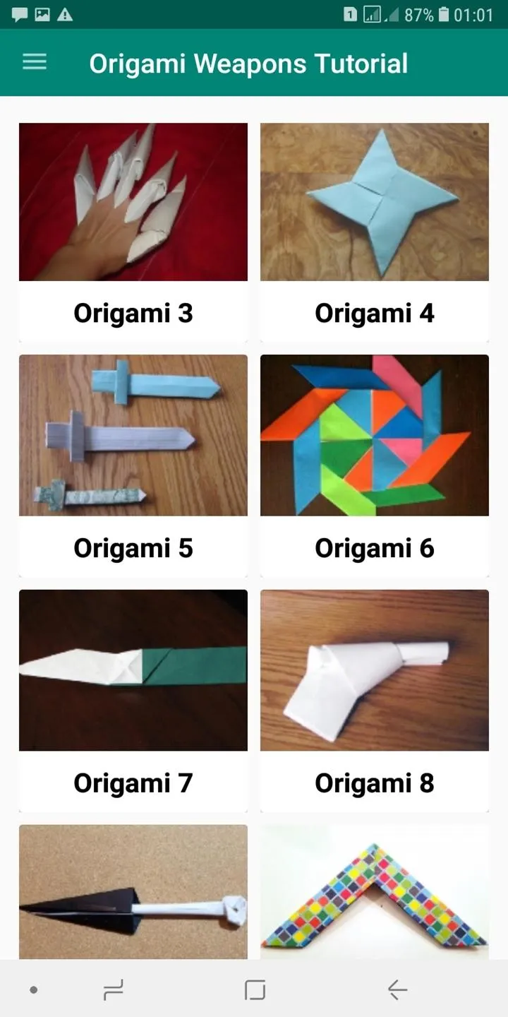 Origami Weapons Instruction | Indus Appstore | Screenshot