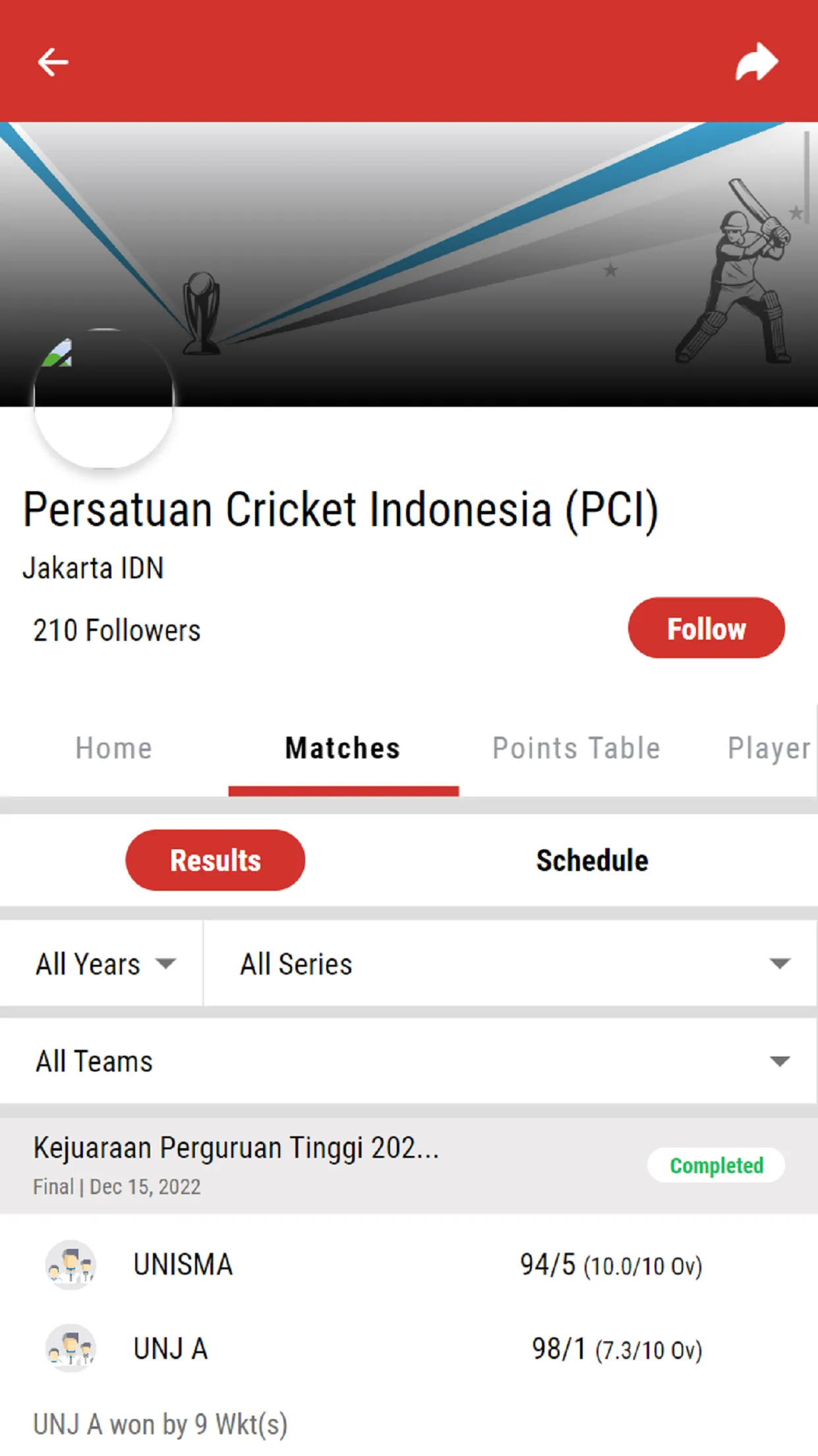 Persatuan Cricket Indonesia | Indus Appstore | Screenshot