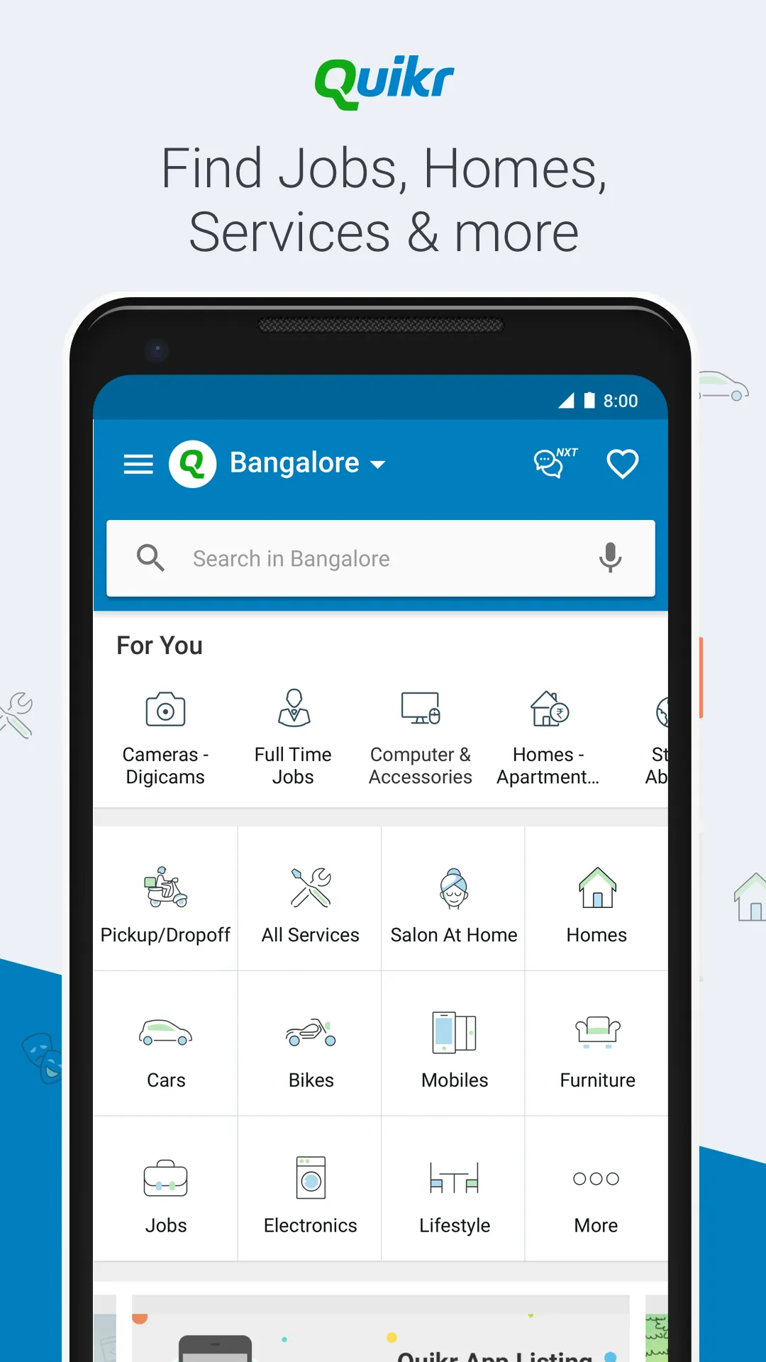 Quikr: Homes, Jobs, Cars Etc | Indus Appstore | Screenshot