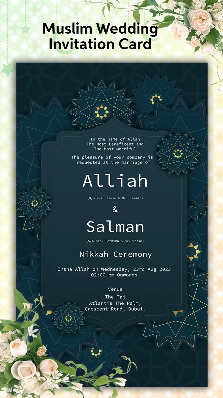 Muslim Wedding Card Maker 2024 | Indus Appstore | Screenshot