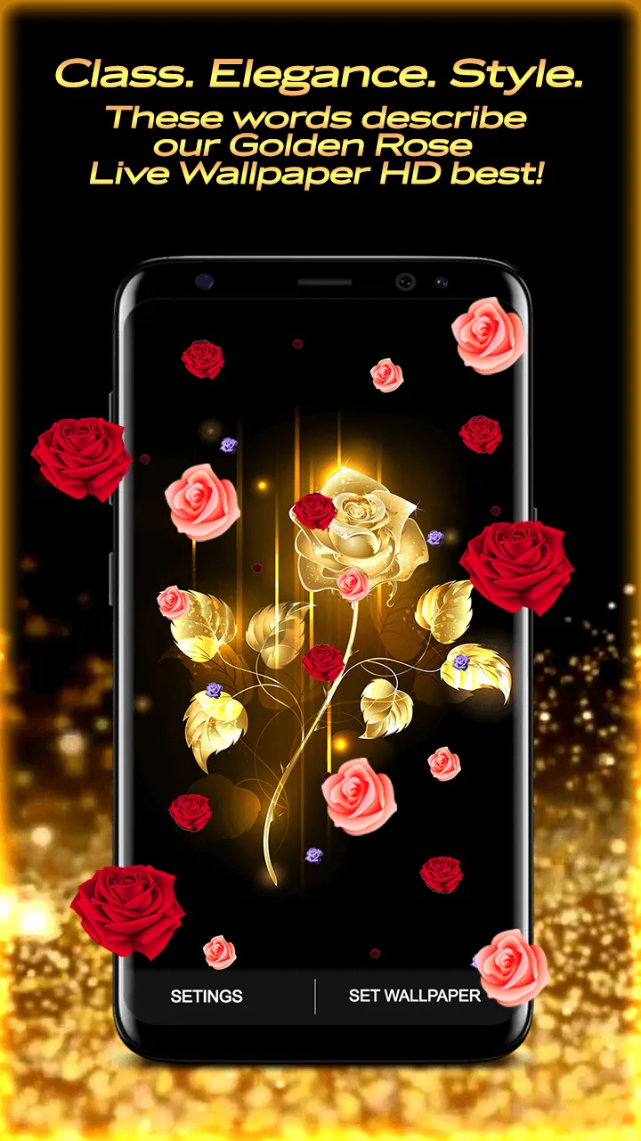 Golden Rose Live Wallpaper HD | Indus Appstore | Screenshot