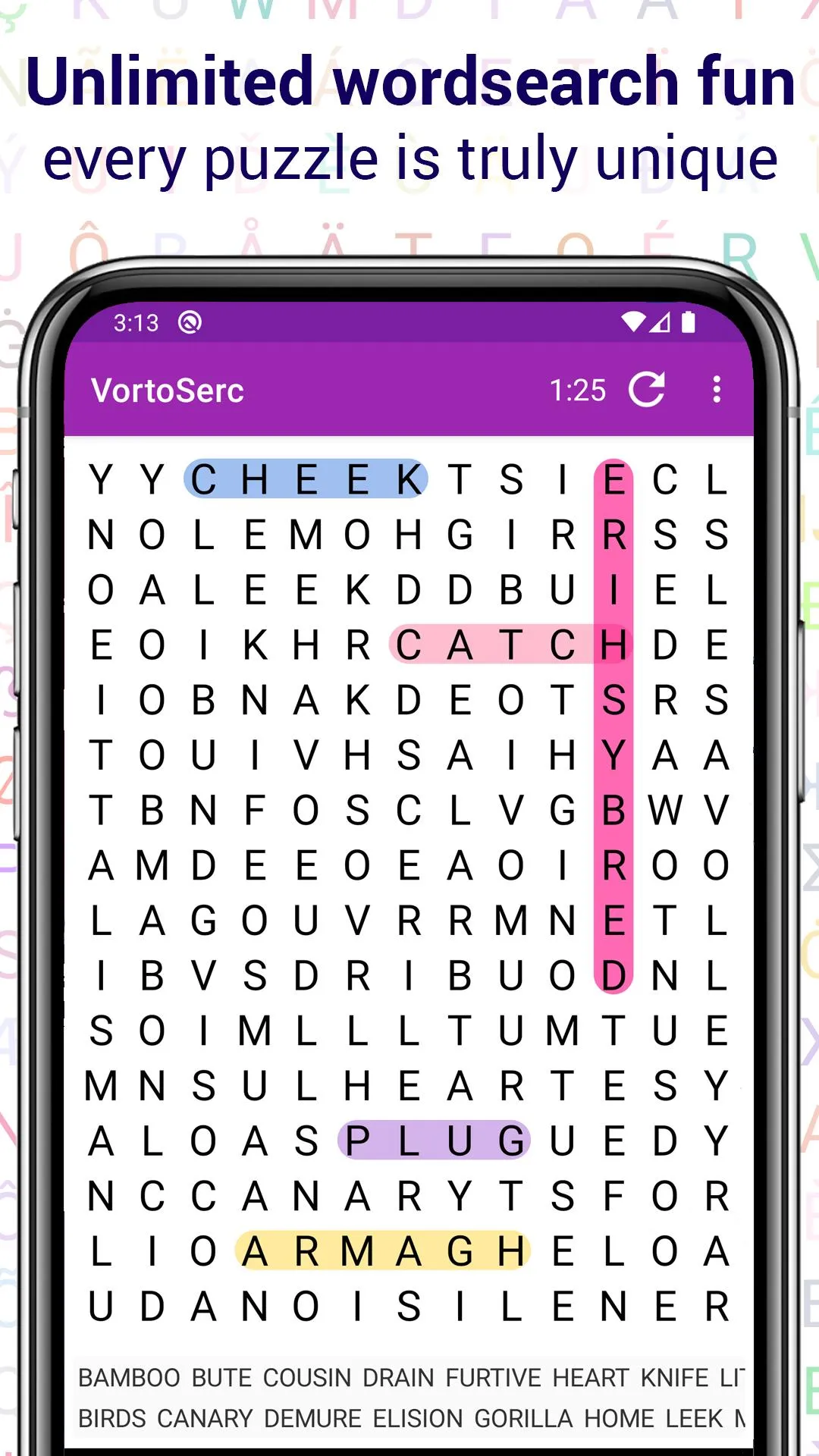 Vortoserc word search puzzle | Indus Appstore | Screenshot