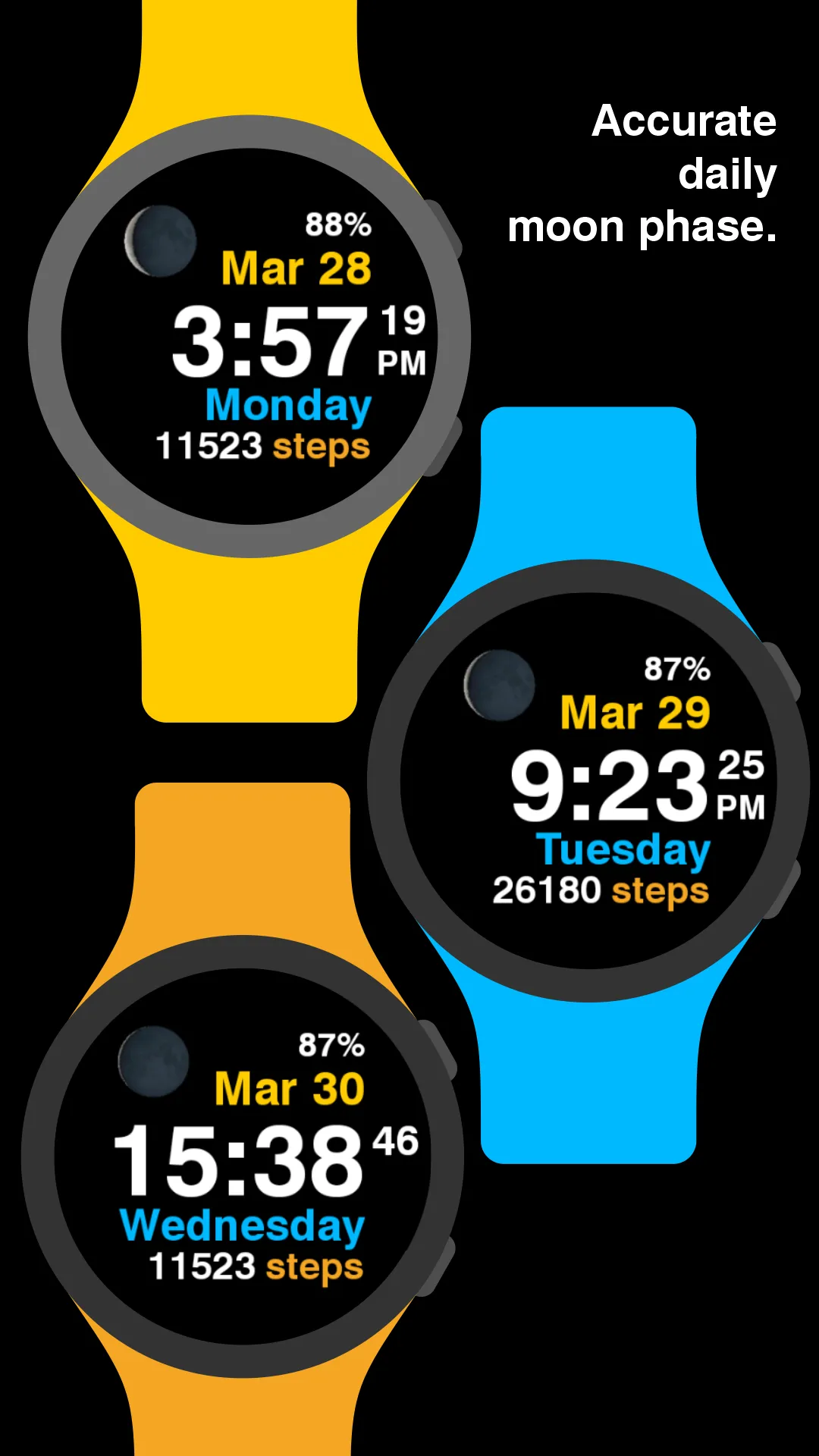 Moon Steps Watch Face | Indus Appstore | Screenshot