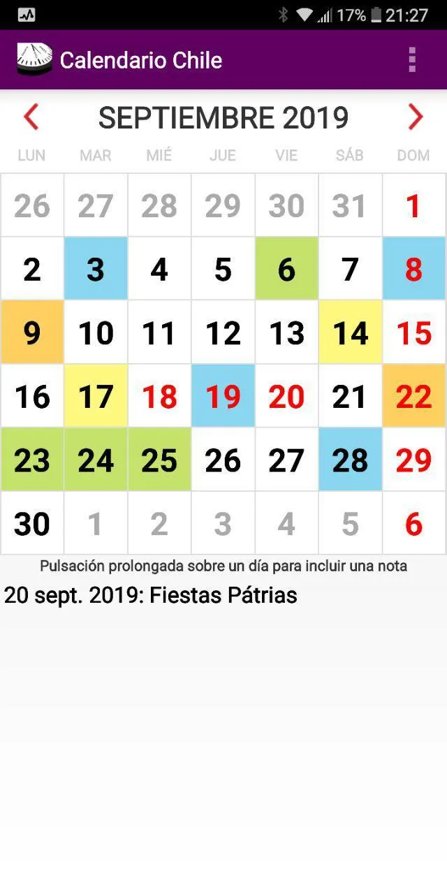 Calendario 2023 Feriados Chile | Indus Appstore | Screenshot