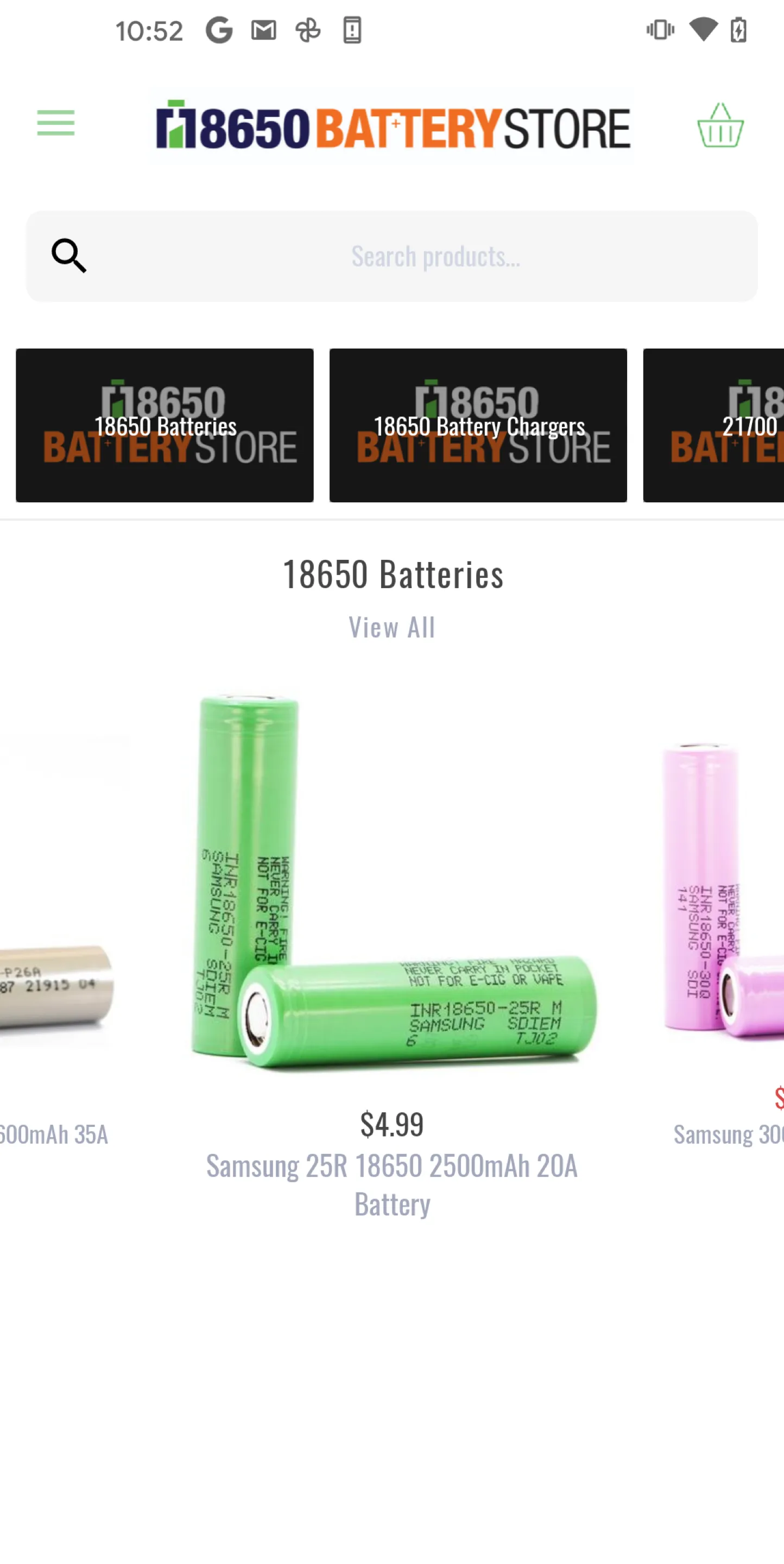 18650BatteryStore.com | Indus Appstore | Screenshot