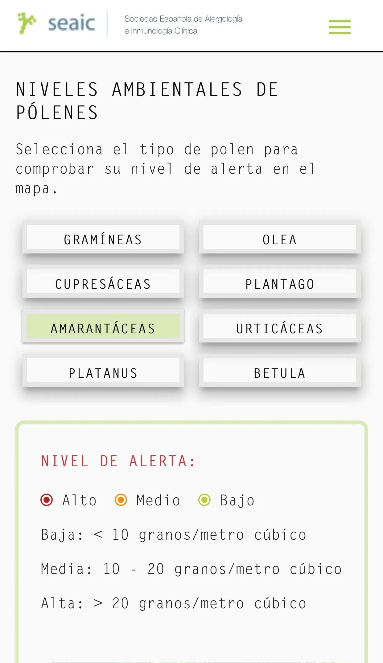 Alerta Pólenes | Indus Appstore | Screenshot