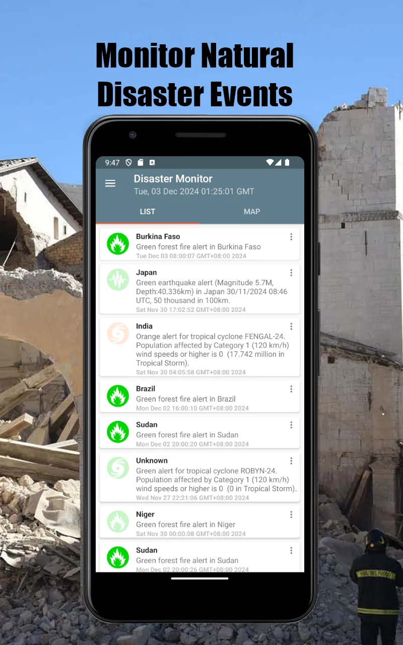 Natural Disaster Monitor | Indus Appstore | Screenshot