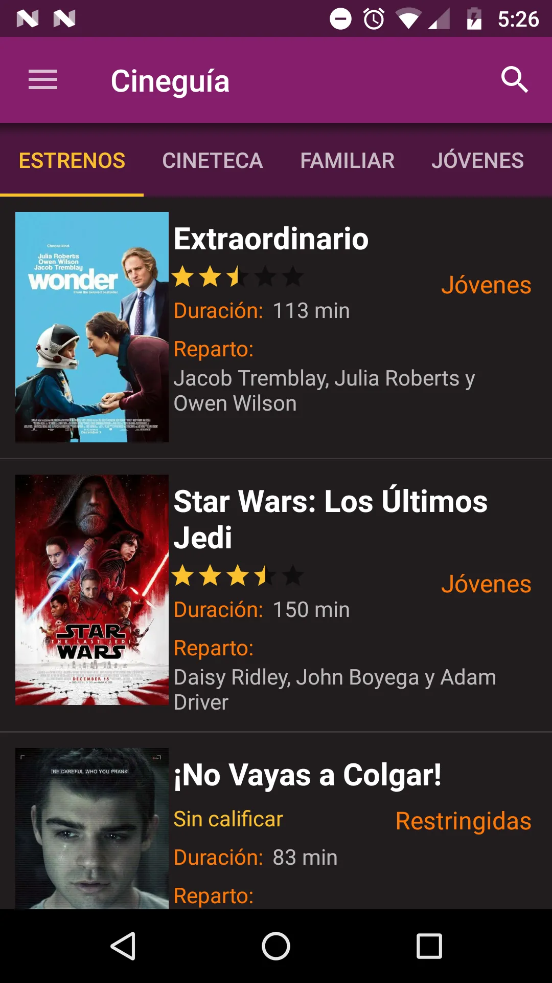 Cineguía | Indus Appstore | Screenshot