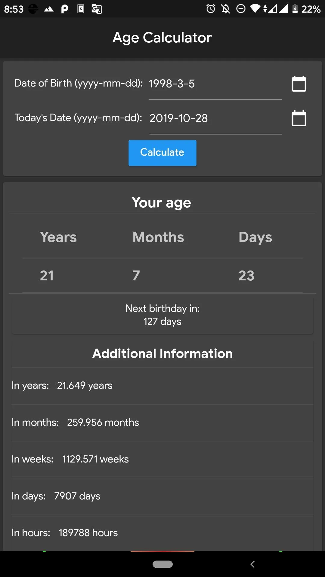 Age Calculator | Indus Appstore | Screenshot