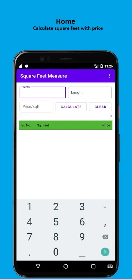 Square Feet Measure | Indus Appstore | Screenshot