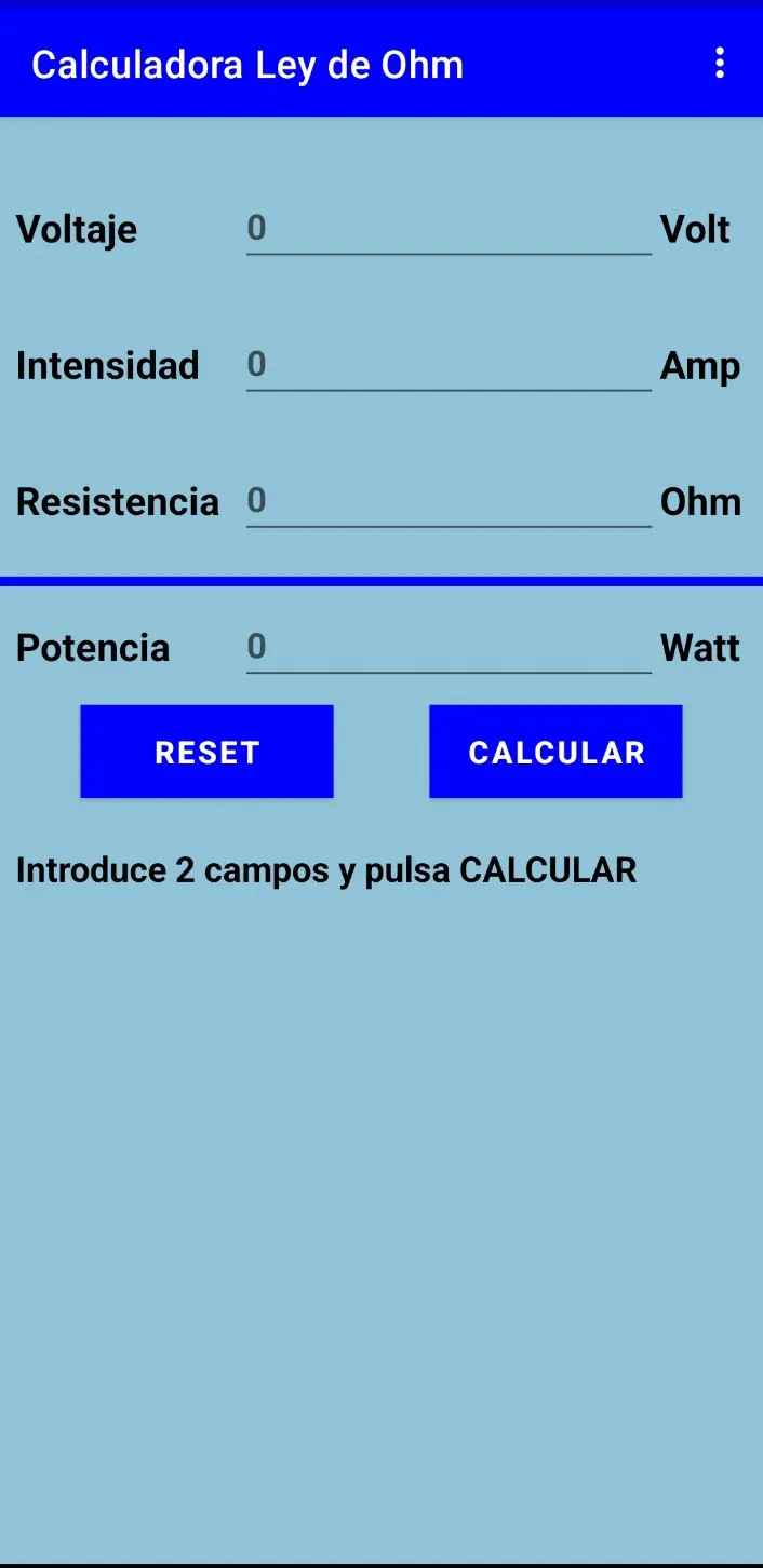 Calculadora Ley de Ohm | Indus Appstore | Screenshot