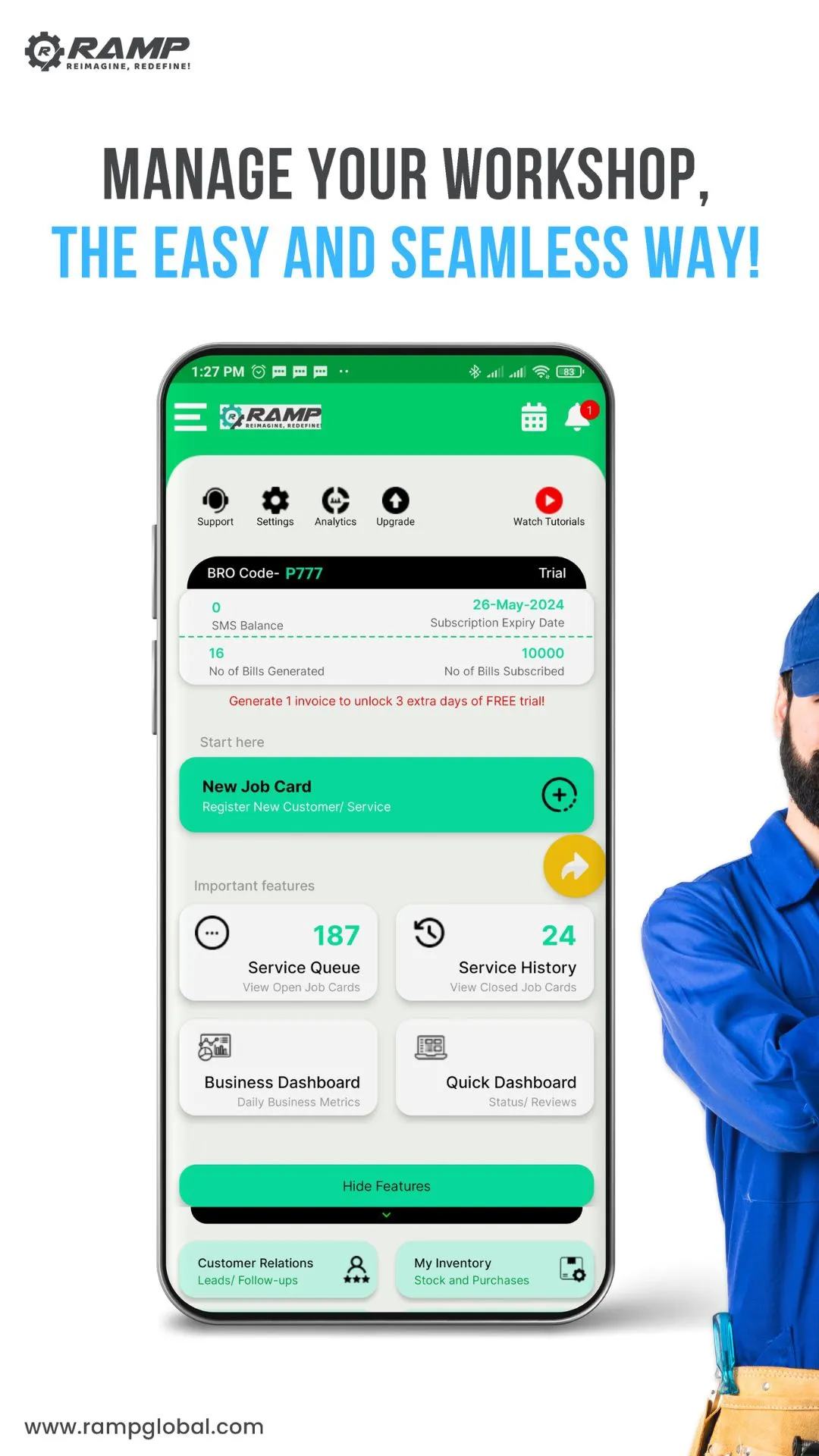 RAMP Garage/ Workshop Software | Indus Appstore | Screenshot