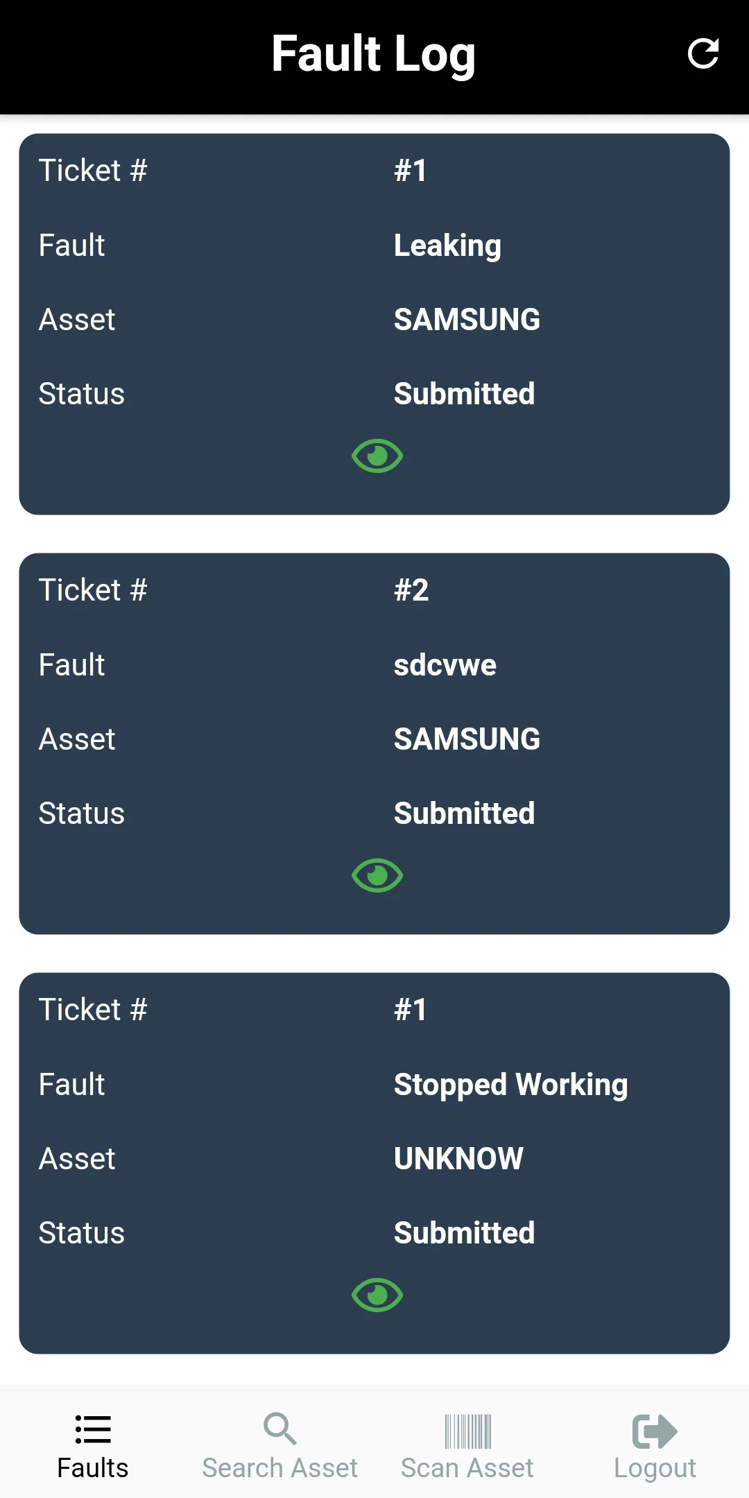 Fault Log | Indus Appstore | Screenshot