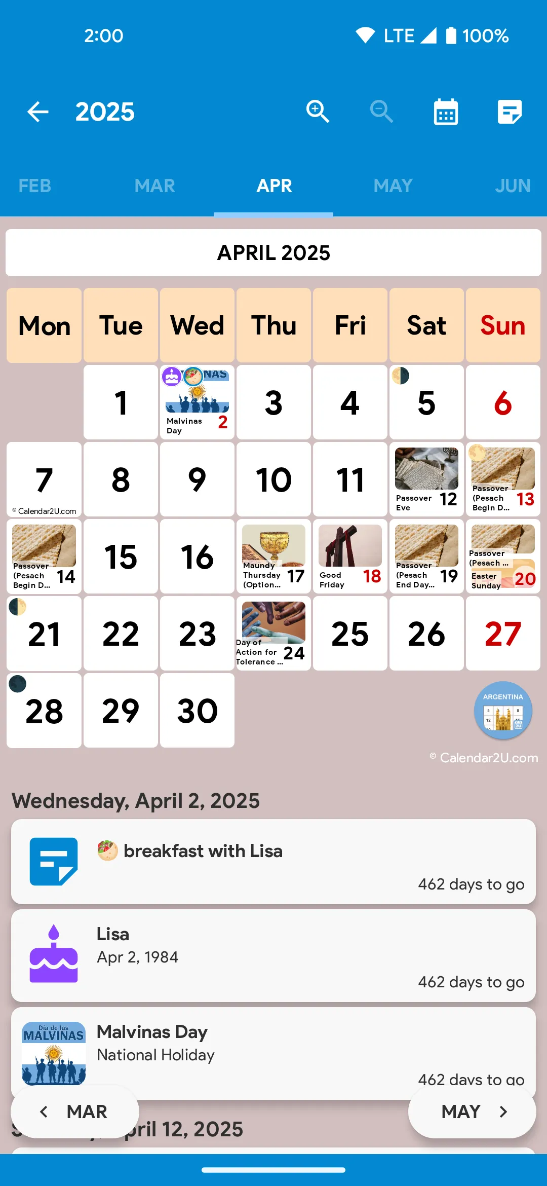 Argentina Calendar - Reminder | Indus Appstore | Screenshot