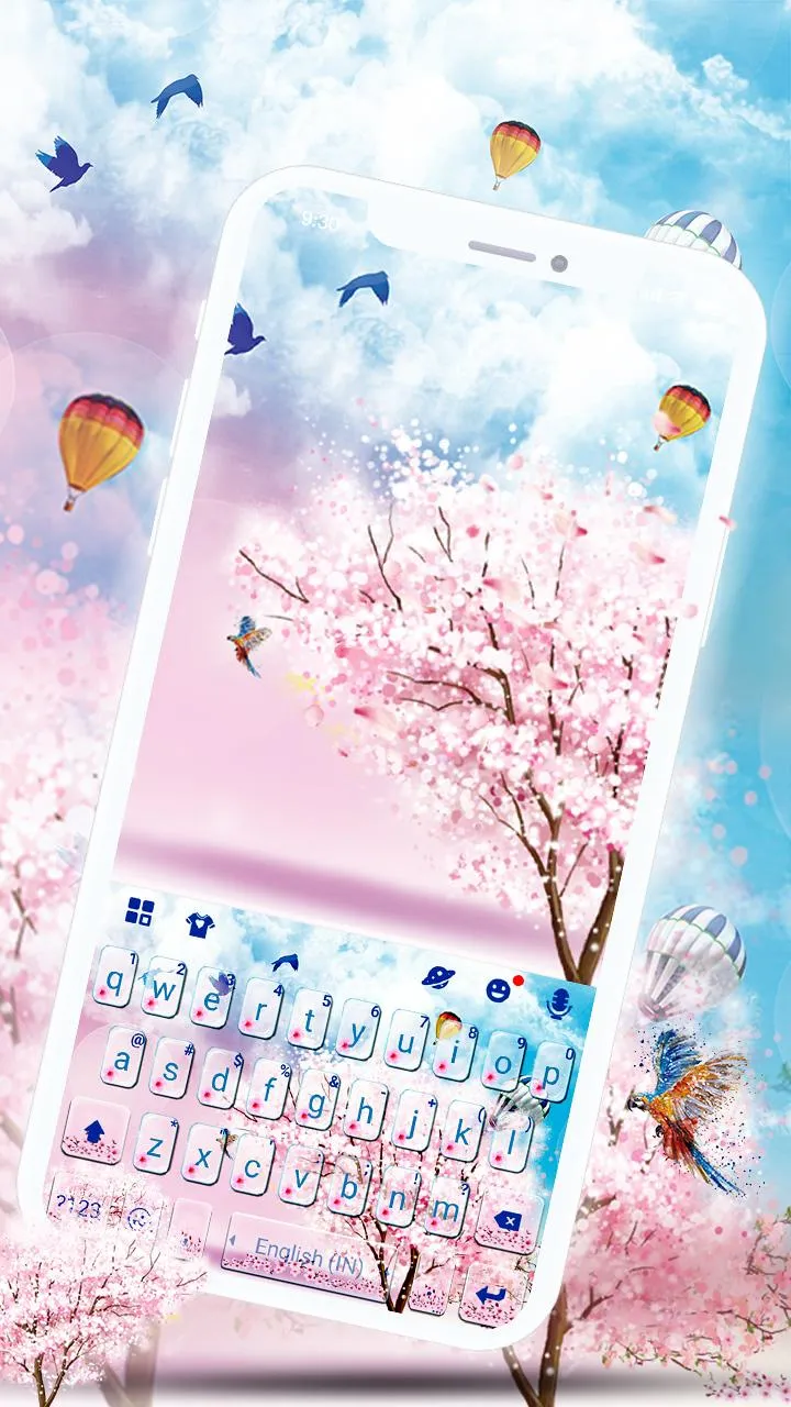 Pink Love Sakura Keyboard Them | Indus Appstore | Screenshot