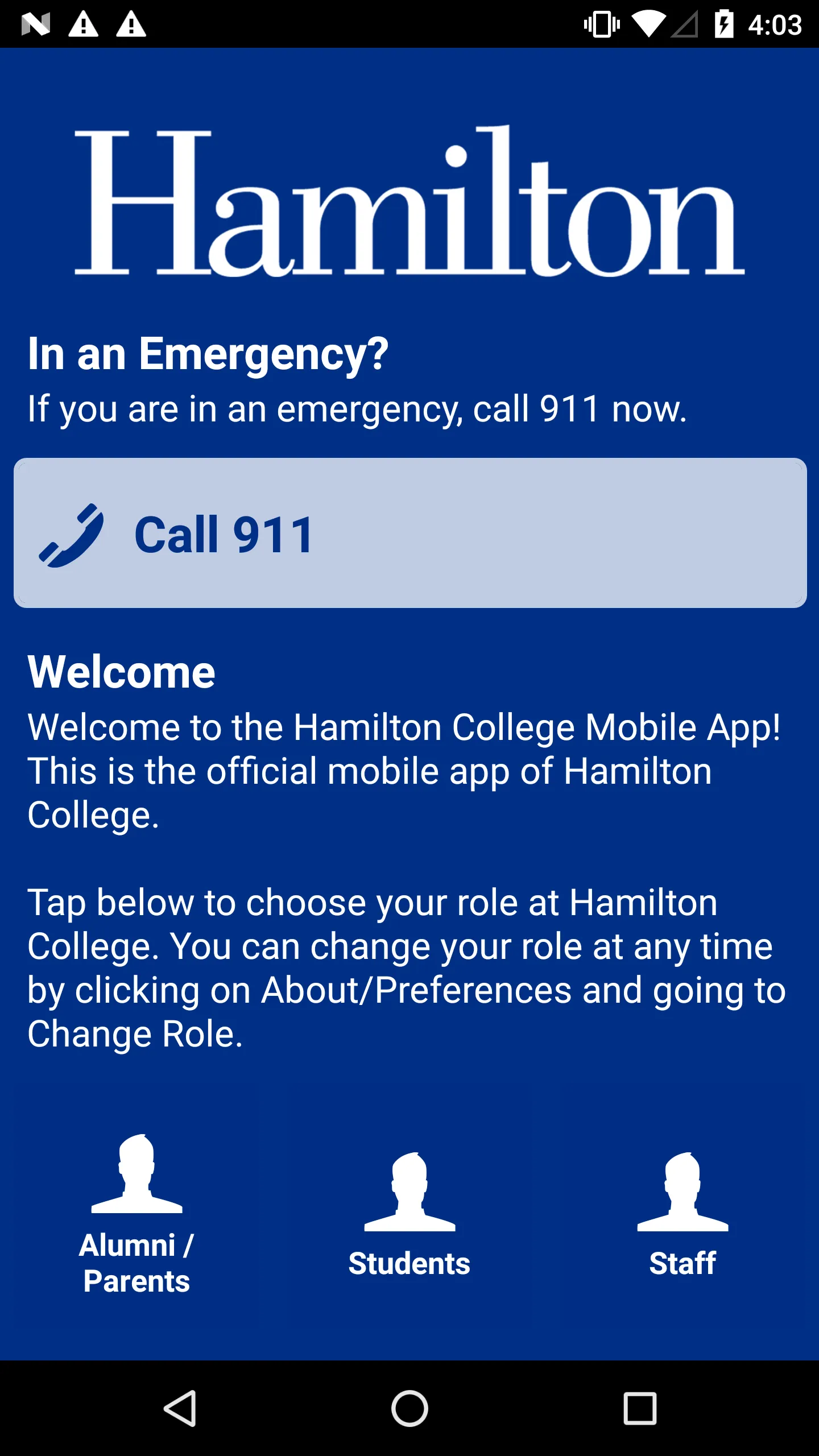 Hamilton College Mobile App | Indus Appstore | Screenshot