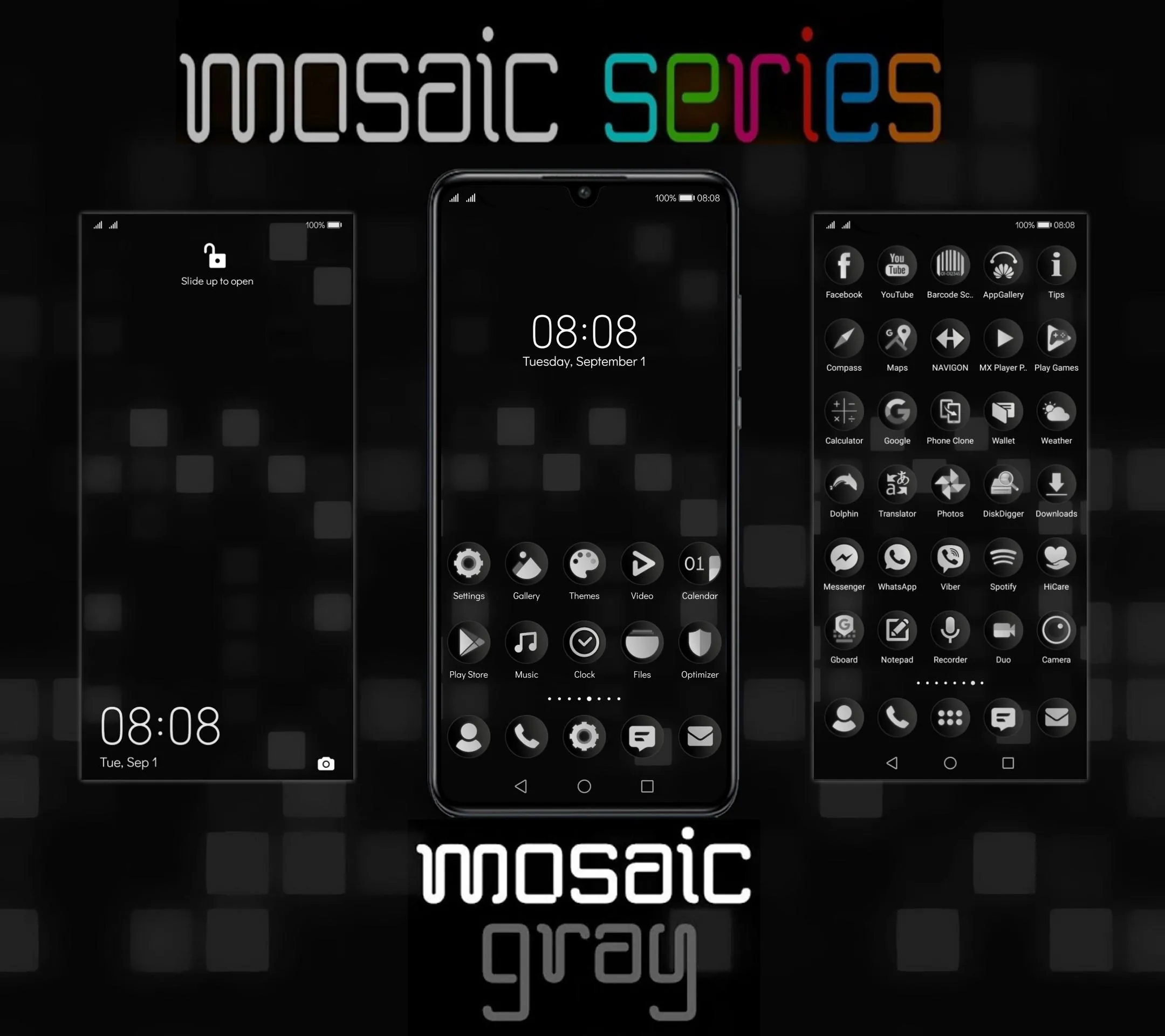 [EMUI 10]Mosaic Gray Theme | Indus Appstore | Screenshot