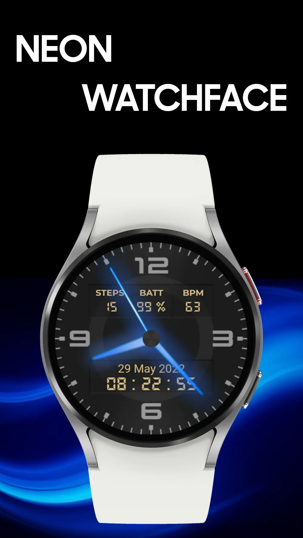 Neon Watchface AKM Wear OS | Indus Appstore | Screenshot