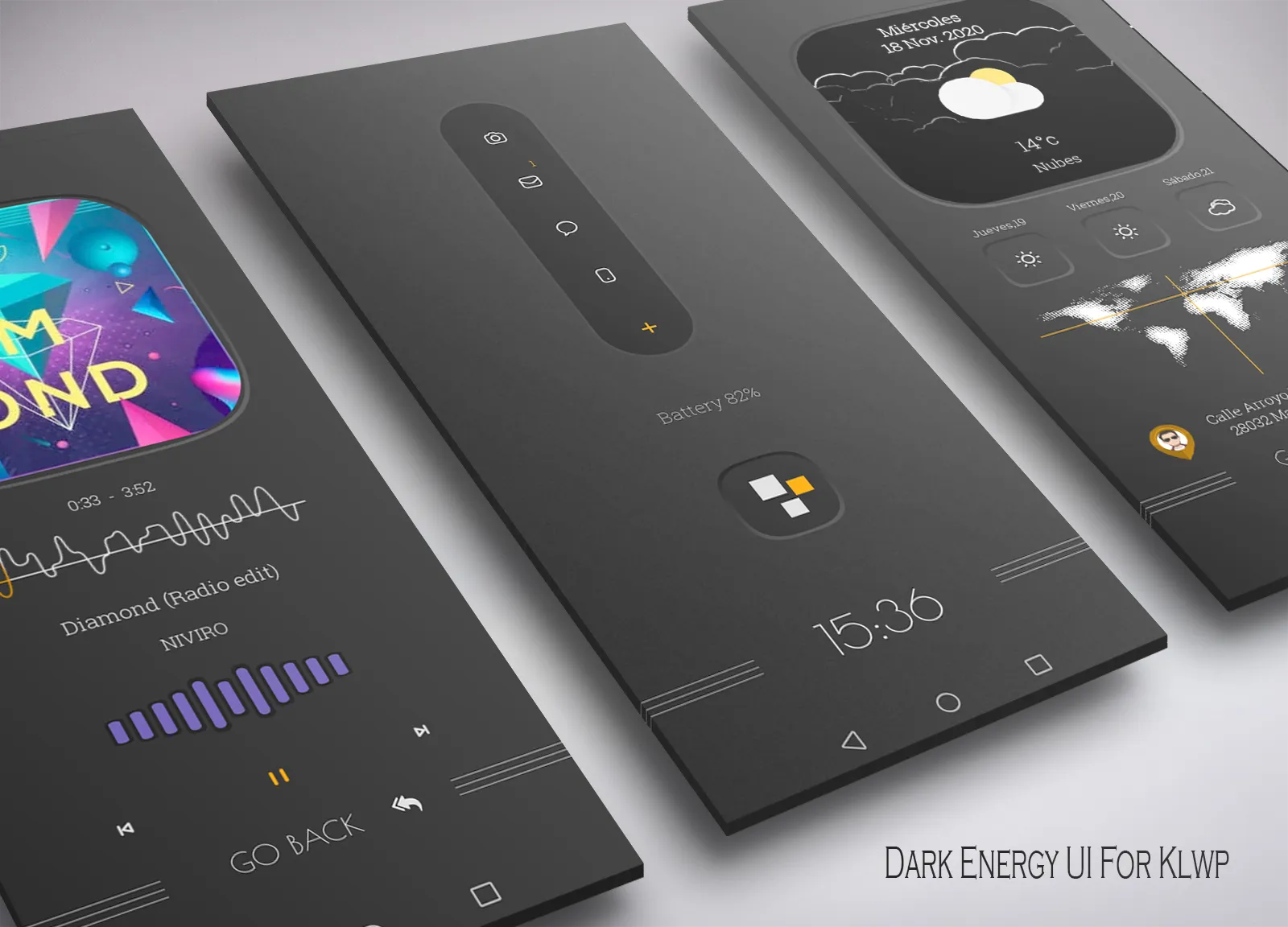 Dark Energy UI for klwp | Indus Appstore | Screenshot