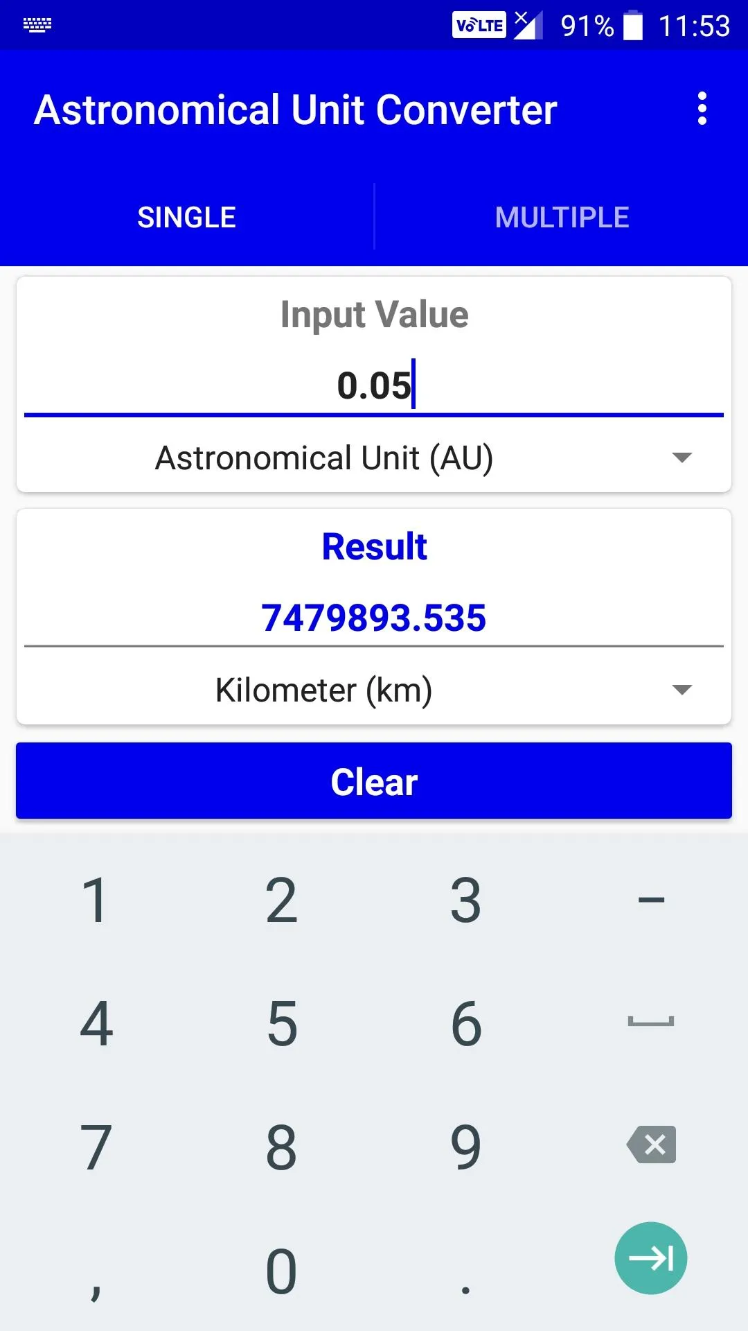 Astronomical Unit Converter | Indus Appstore | Screenshot