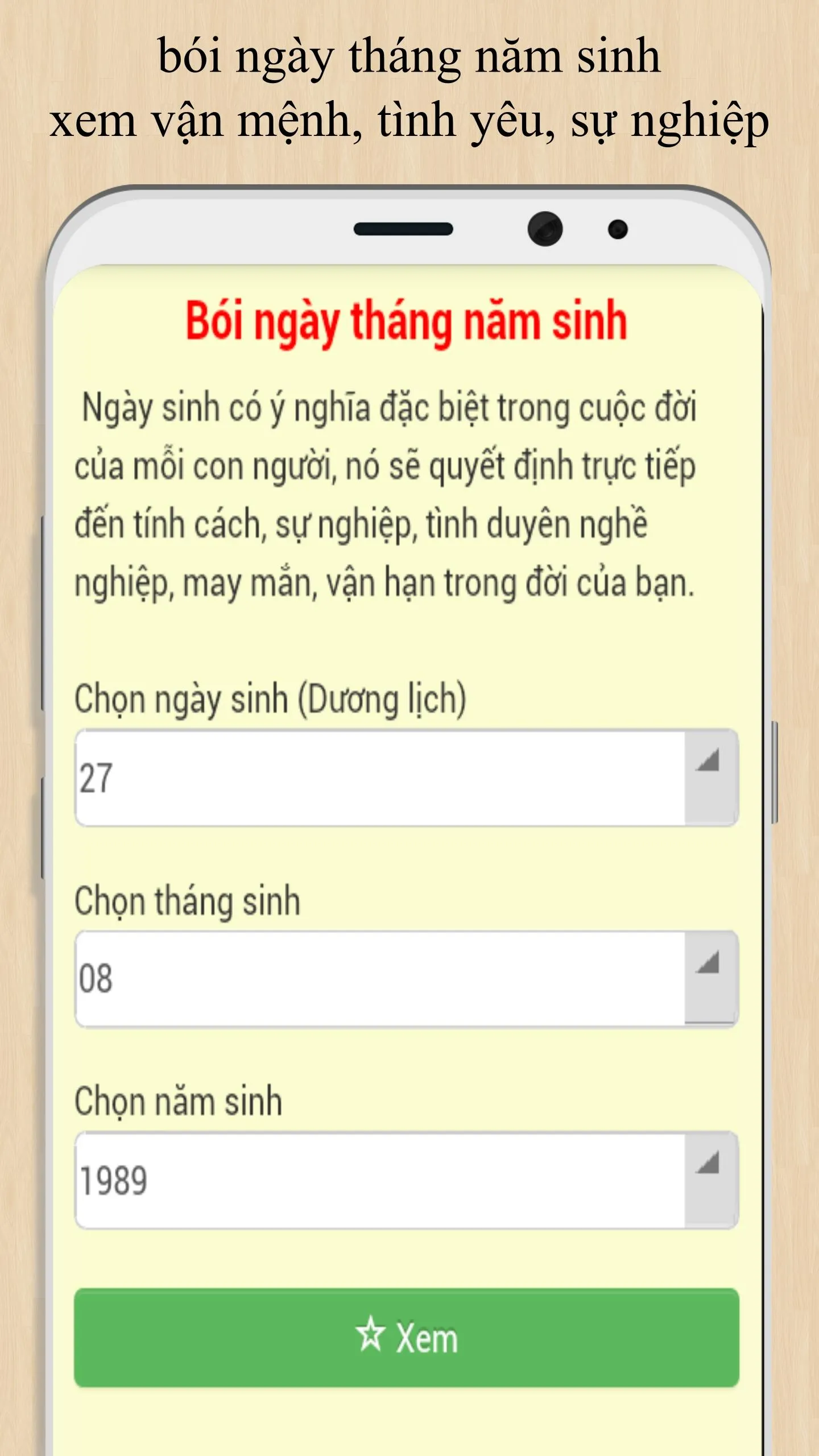 Bói ngày tháng năm sinh | Indus Appstore | Screenshot