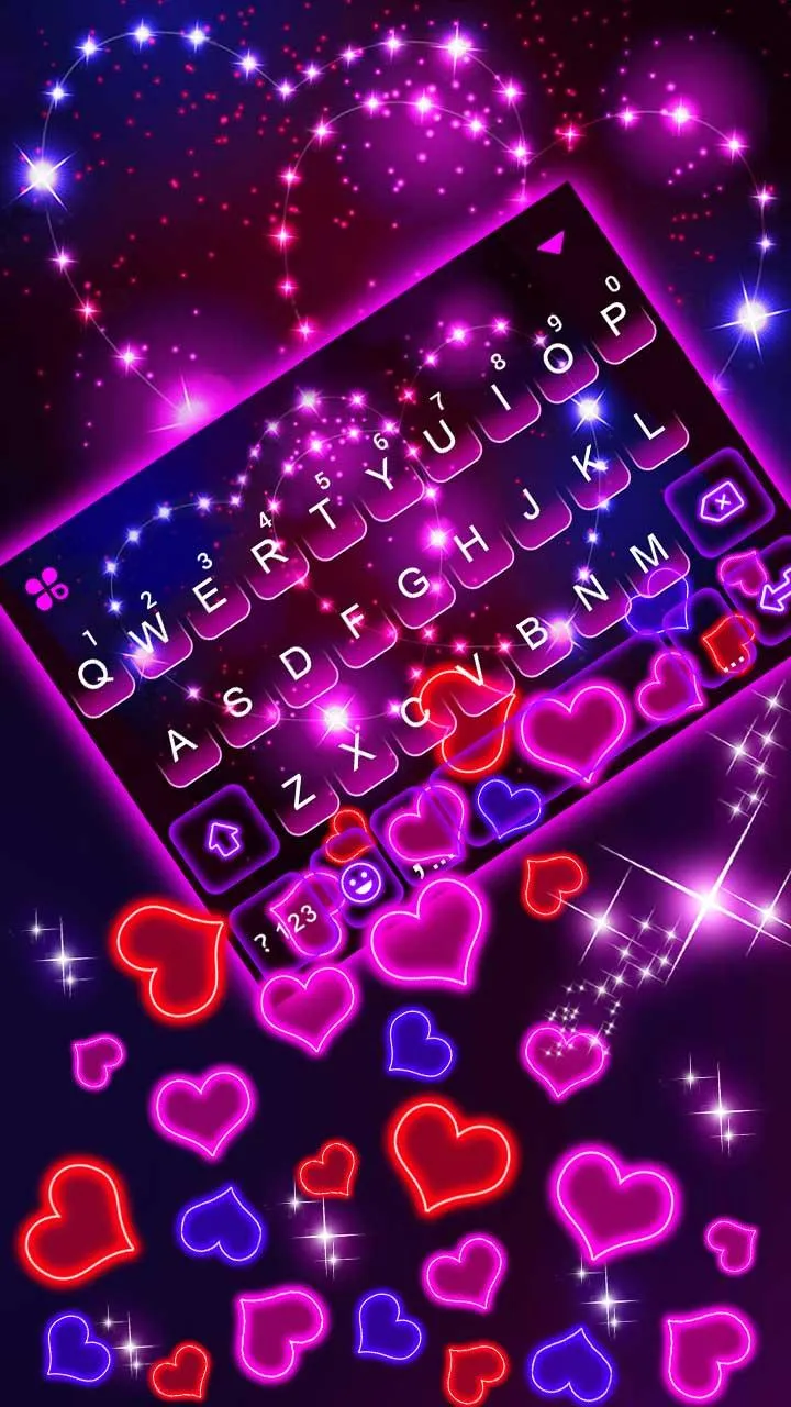 Neon Hearts Gravity Keyboard T | Indus Appstore | Screenshot