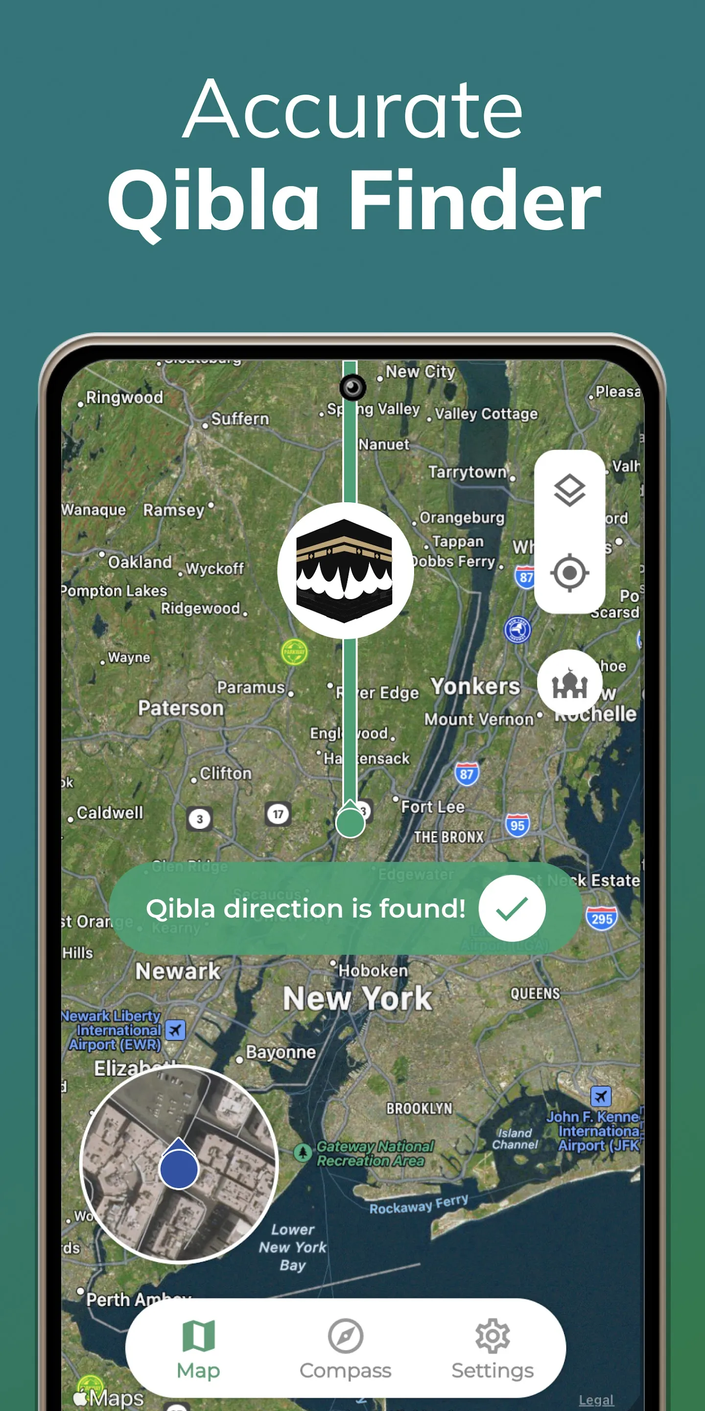 Qibla Finder Compass 100% | Indus Appstore | Screenshot