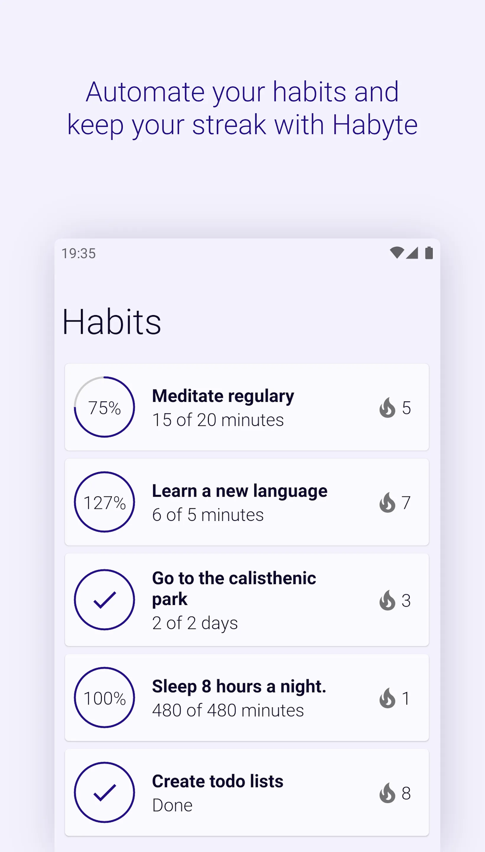 Habyte－Automated habit tracker | Indus Appstore | Screenshot