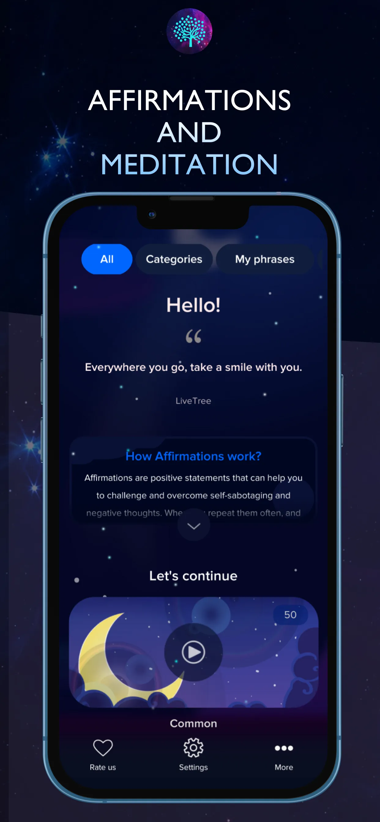 LiveTree Positive Affirmations | Indus Appstore | Screenshot