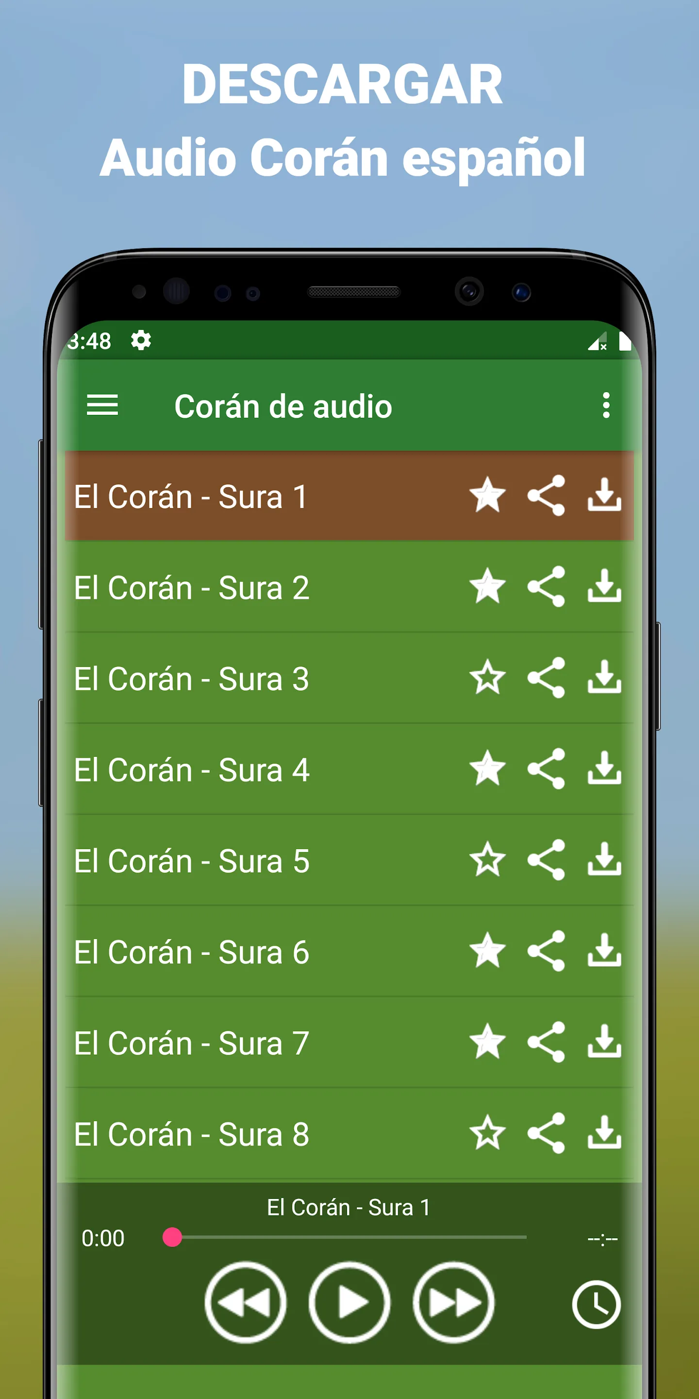 Audio Corán en Español app mp3 | Indus Appstore | Screenshot