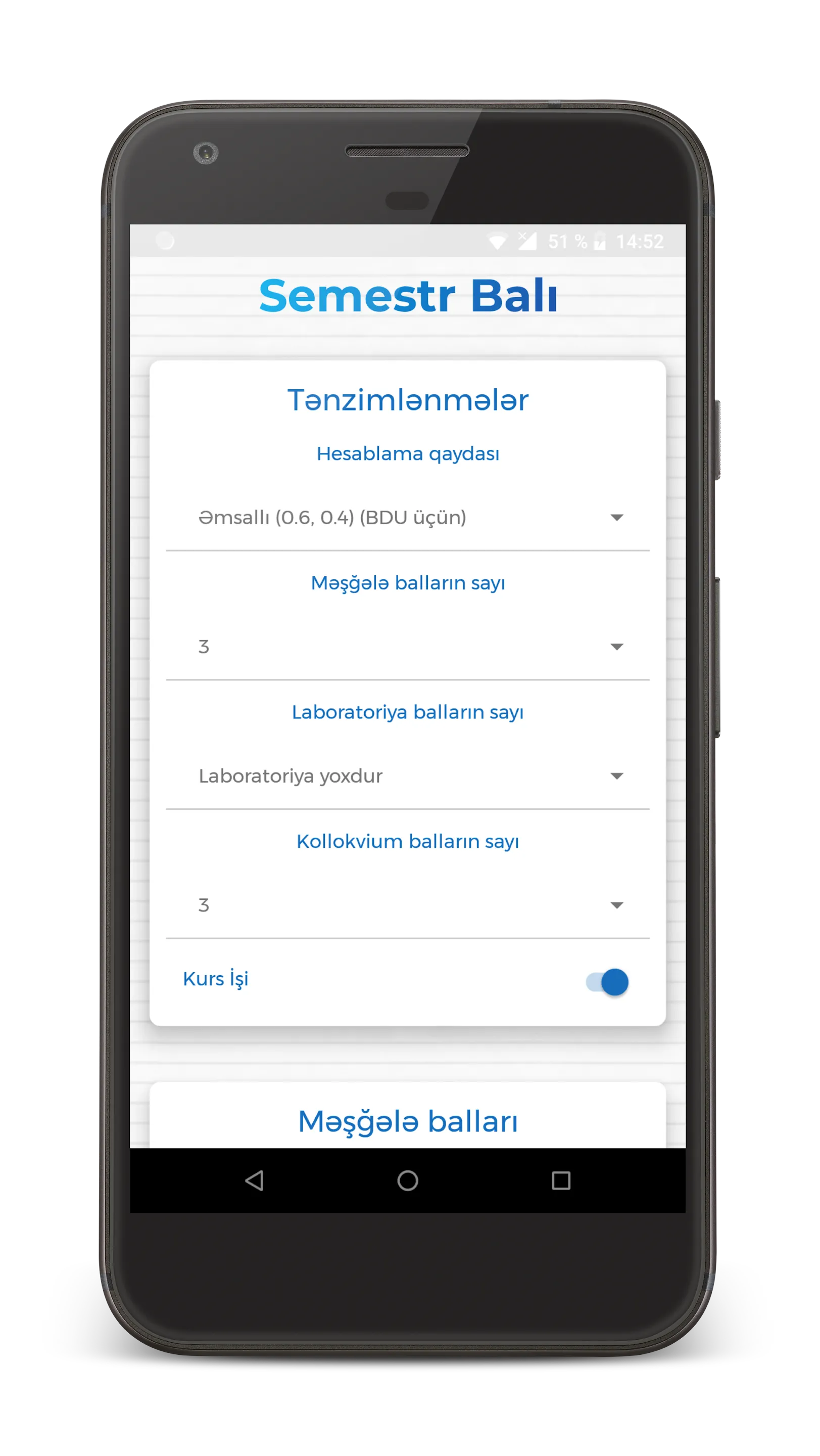 Semestr balini hesabla | Indus Appstore | Screenshot